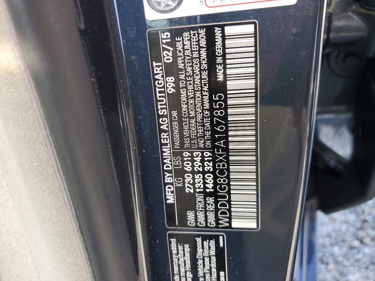 2015 Mercedes-benz S 550 Black vin: WDDUG8CBXFA167855
