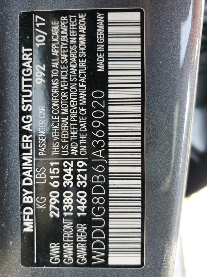 2018 Mercedes-benz S 560 Gray vin: WDDUG8DB6JA369020