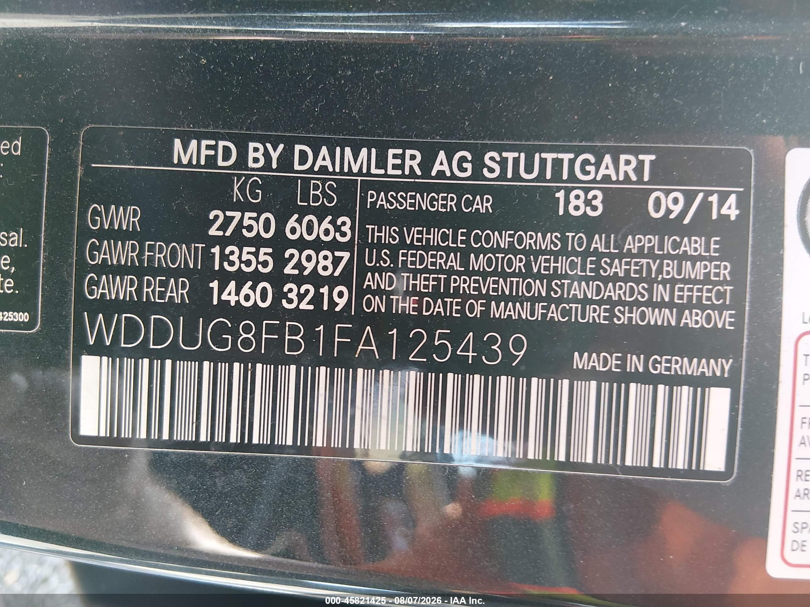 2015 Mercedes-benz S 550 4matic Черный vin: WDDUG8FB1FA125439