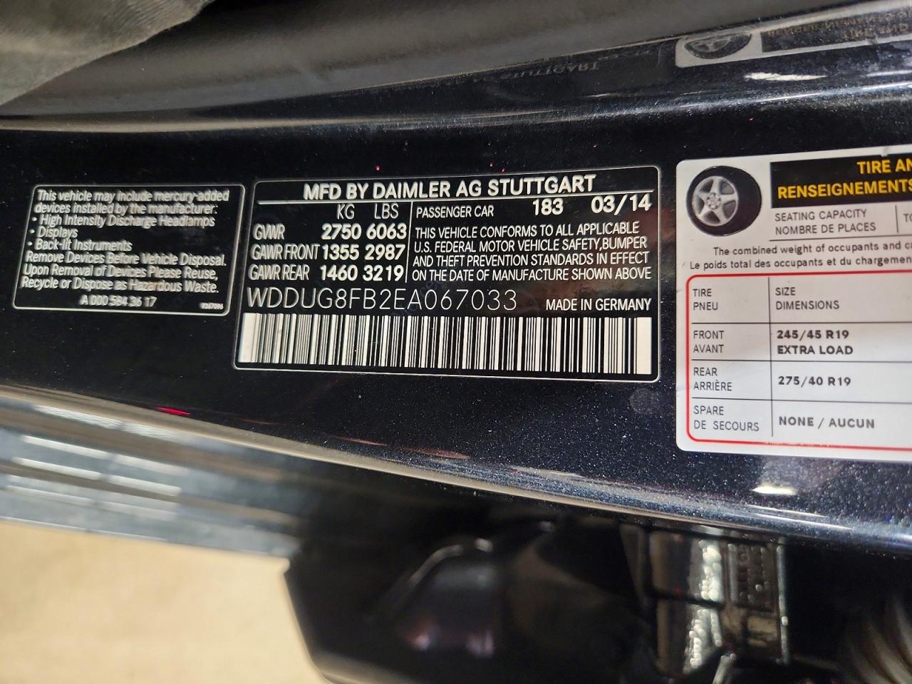 2014 Mercedes-benz S 550 4matic Charcoal vin: WDDUG8FB2EA067033