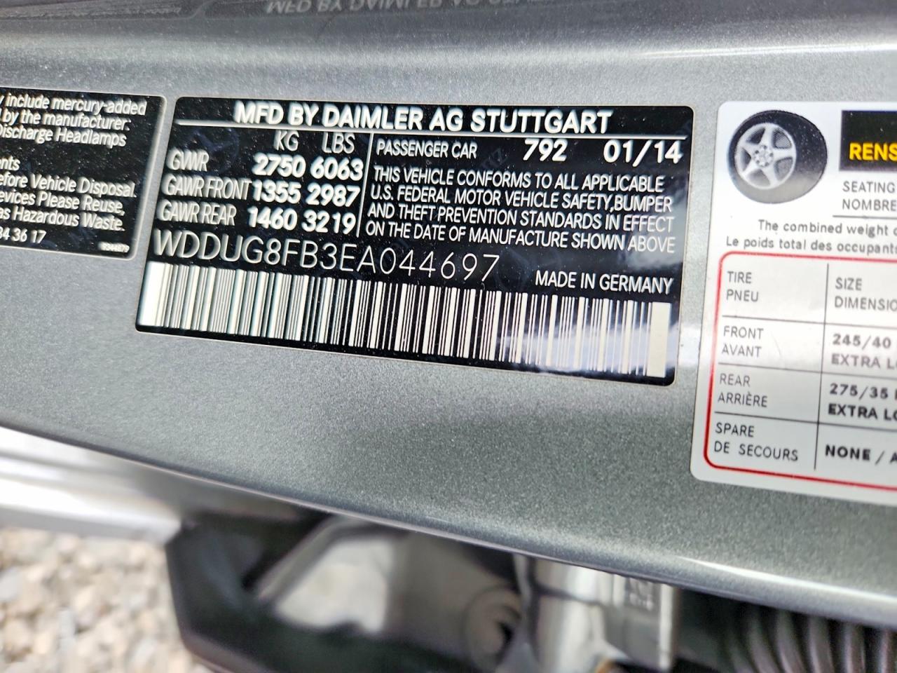 2014 Mercedes-benz S 550 4matic Gray vin: WDDUG8FB3EA044697
