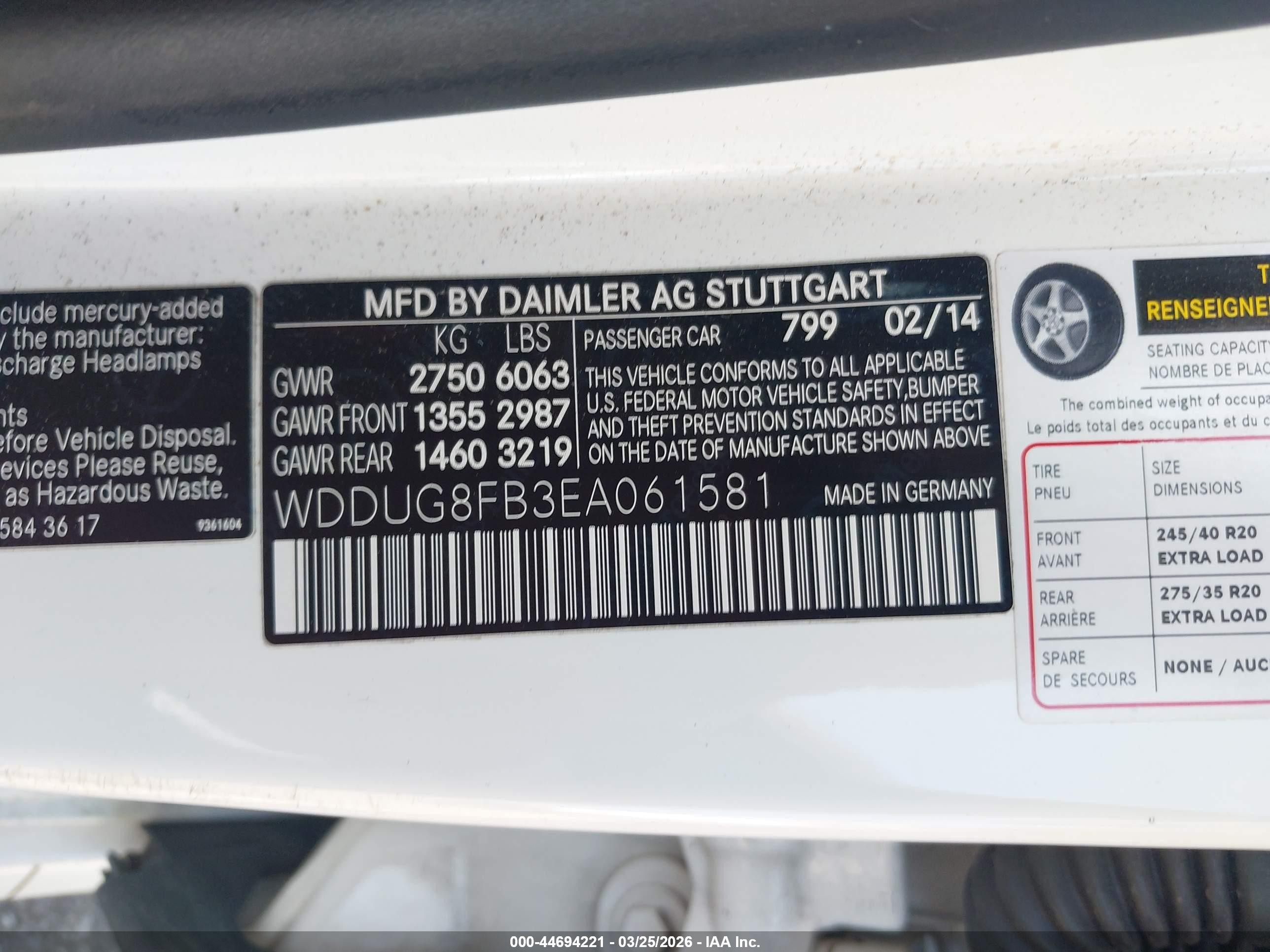 2014 Mercedes-benz S 550 4matic White vin: WDDUG8FB3EA061581