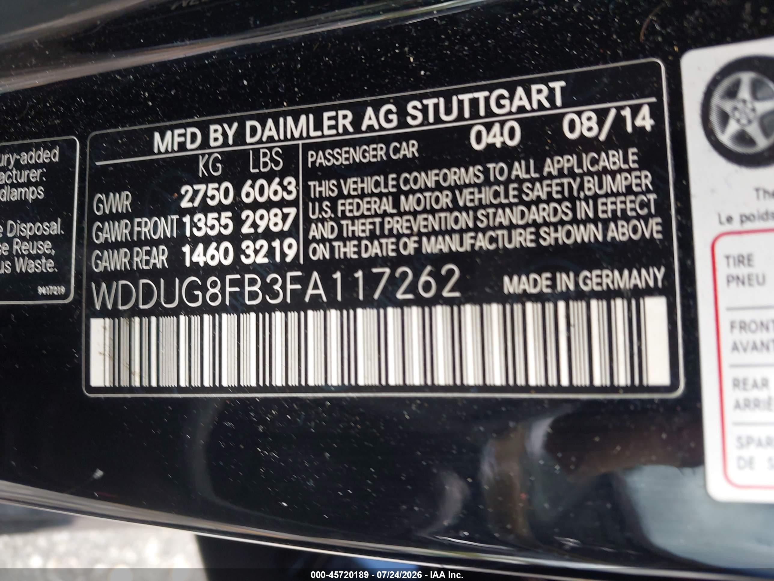 2015 Mercedes-benz S 550 4matic Черный vin: WDDUG8FB3FA117262