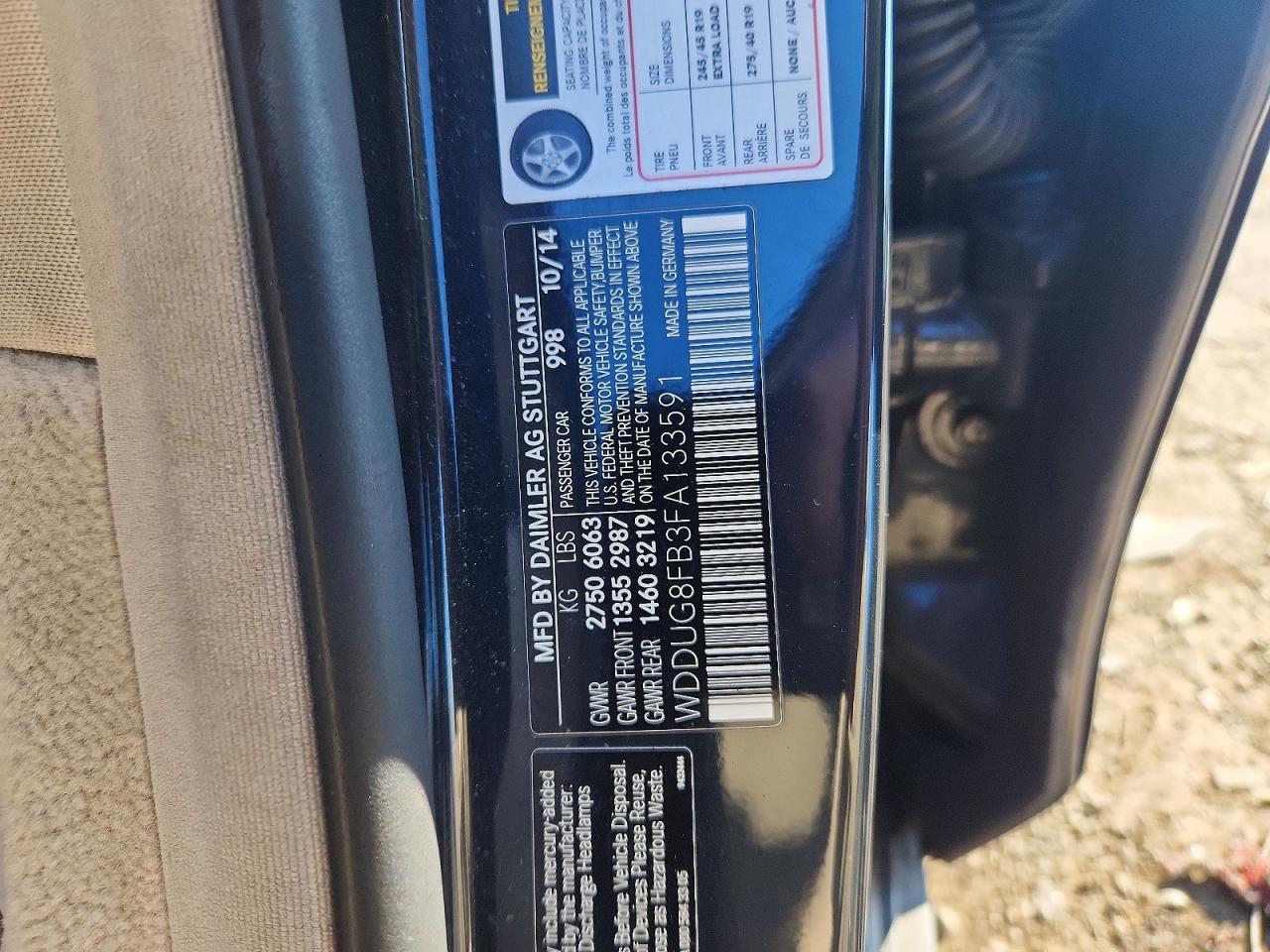 2015 Mercedes-benz S 550 4matic Blue vin: WDDUG8FB3FA133591