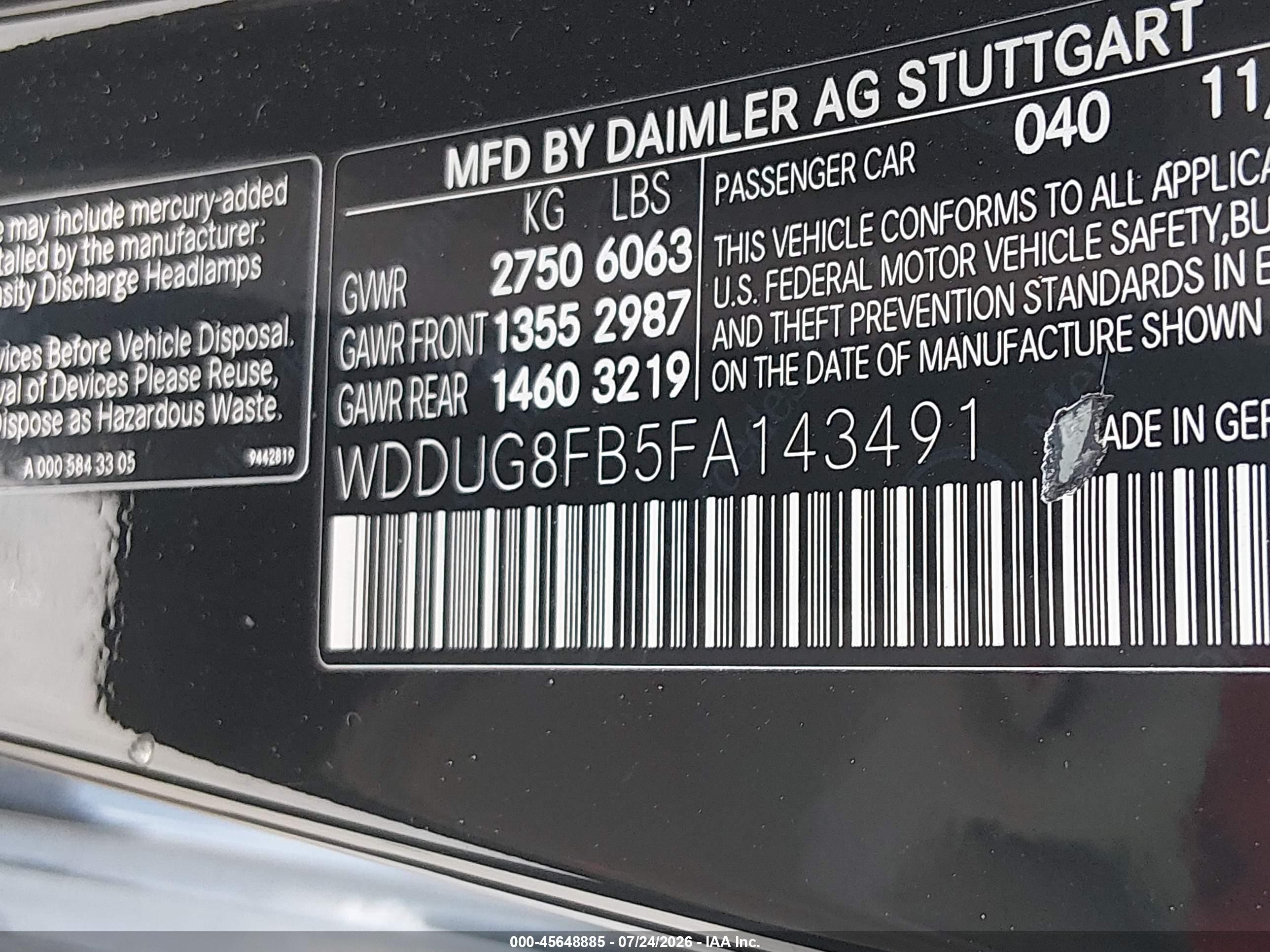 2015 Mercedes-benz S 550 4matic Black vin: WDDUG8FB5FA143491