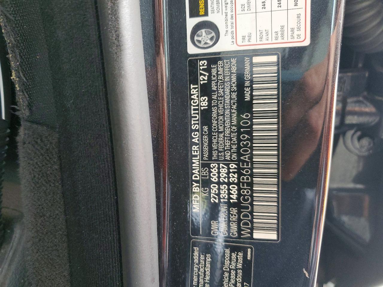 2014 Mercedes-benz S 550 4matic Черный vin: WDDUG8FB6EA039106