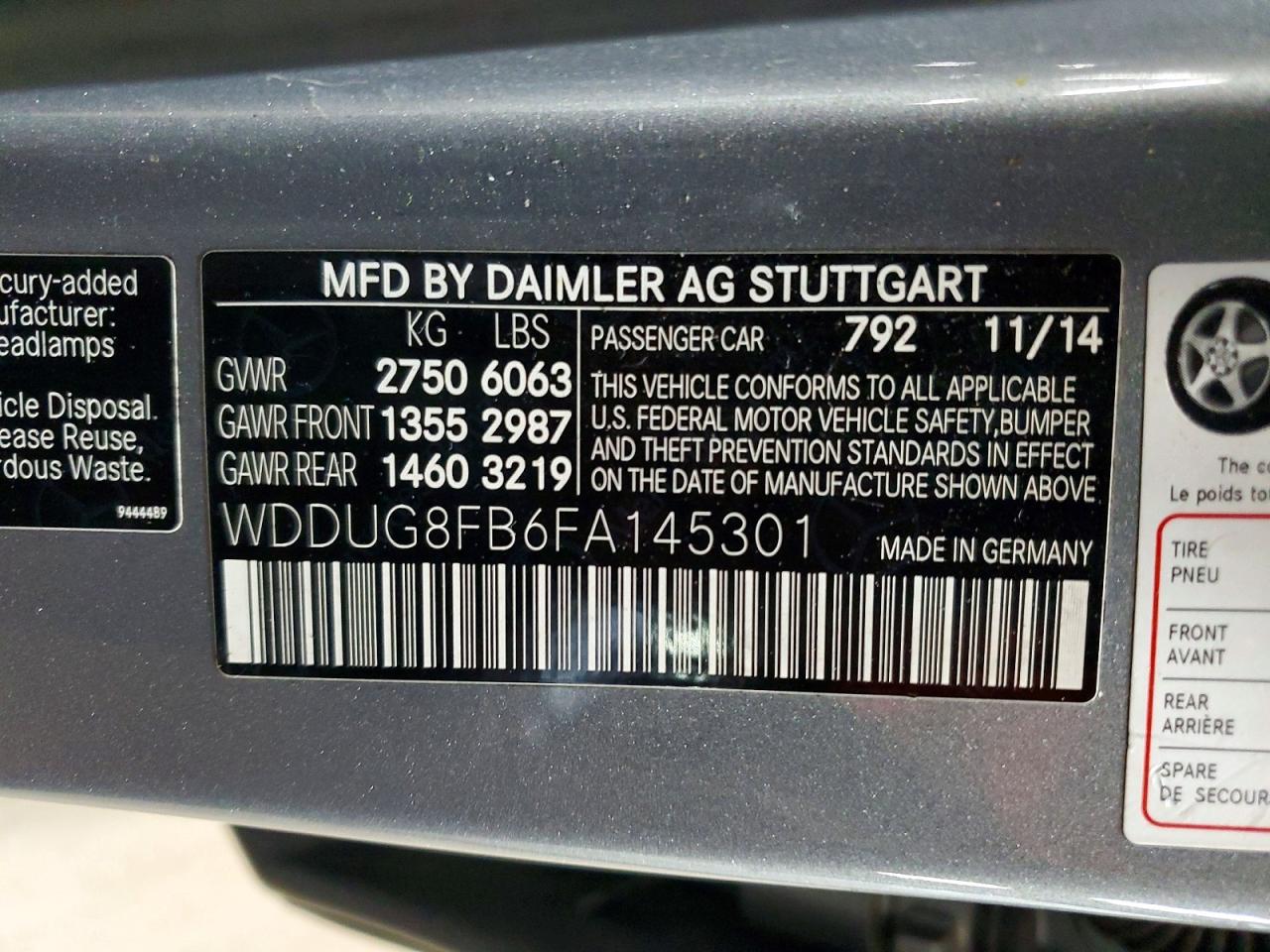 2015 Mercedes-benz S 550 4matic Silver vin: WDDUG8FB6FA145301
