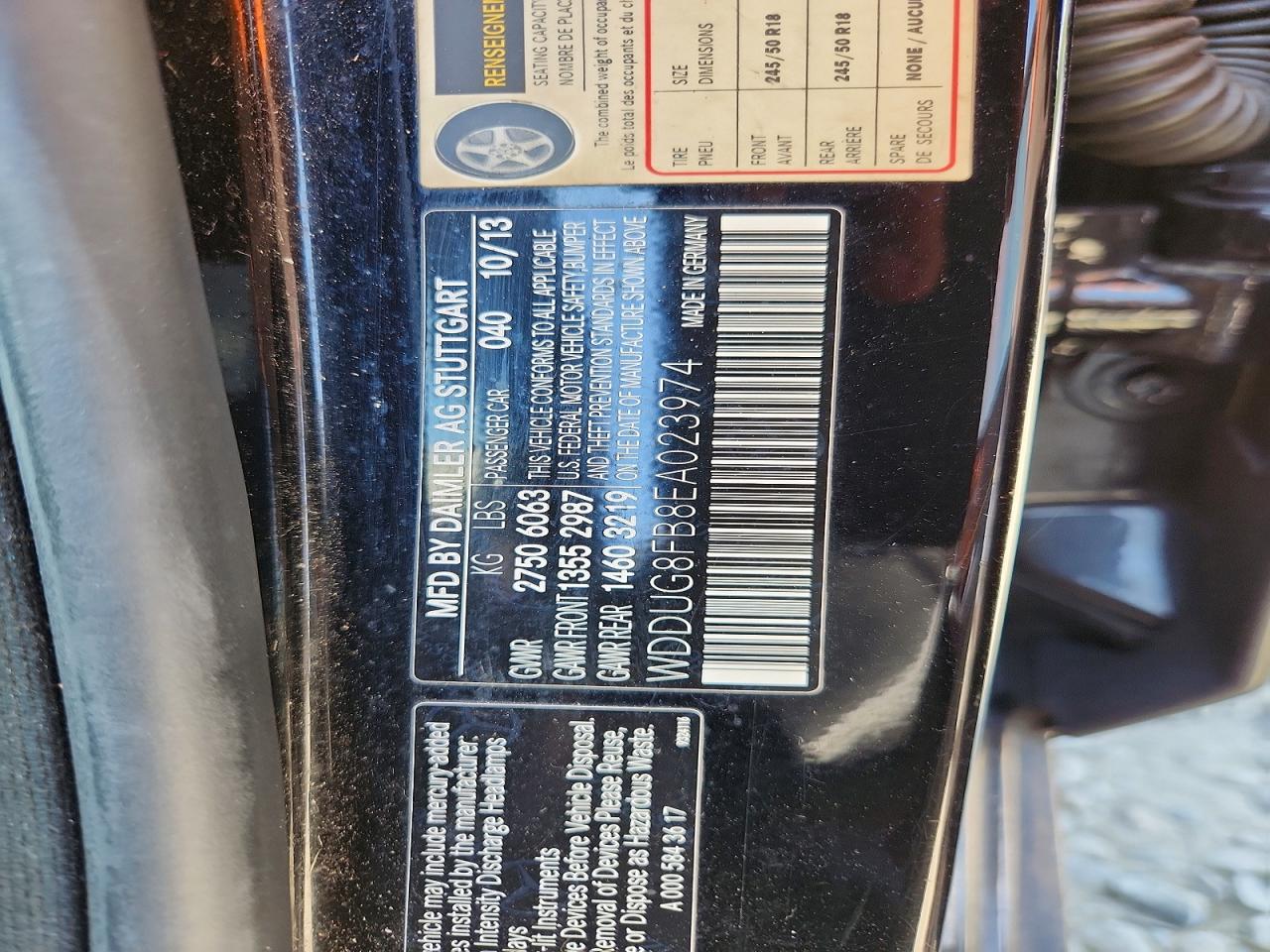 2014 Mercedes-benz S 550 4matic Черный vin: WDDUG8FB8EA023974