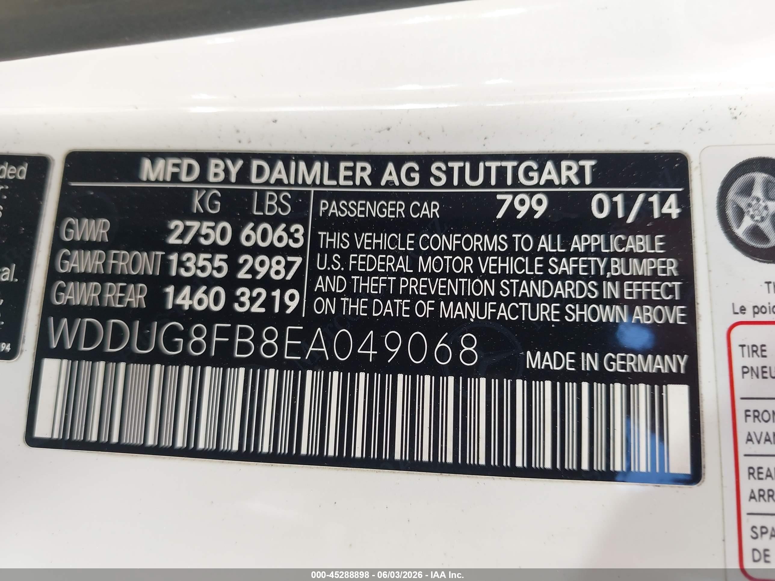 2014 Mercedes-benz S 550 4matic White vin: WDDUG8FB8EA049068