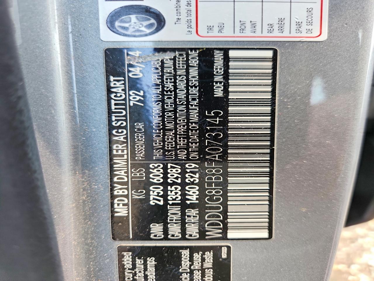 2015 Mercedes-benz S 550 4matic Gray vin: WDDUG8FB8FA073145