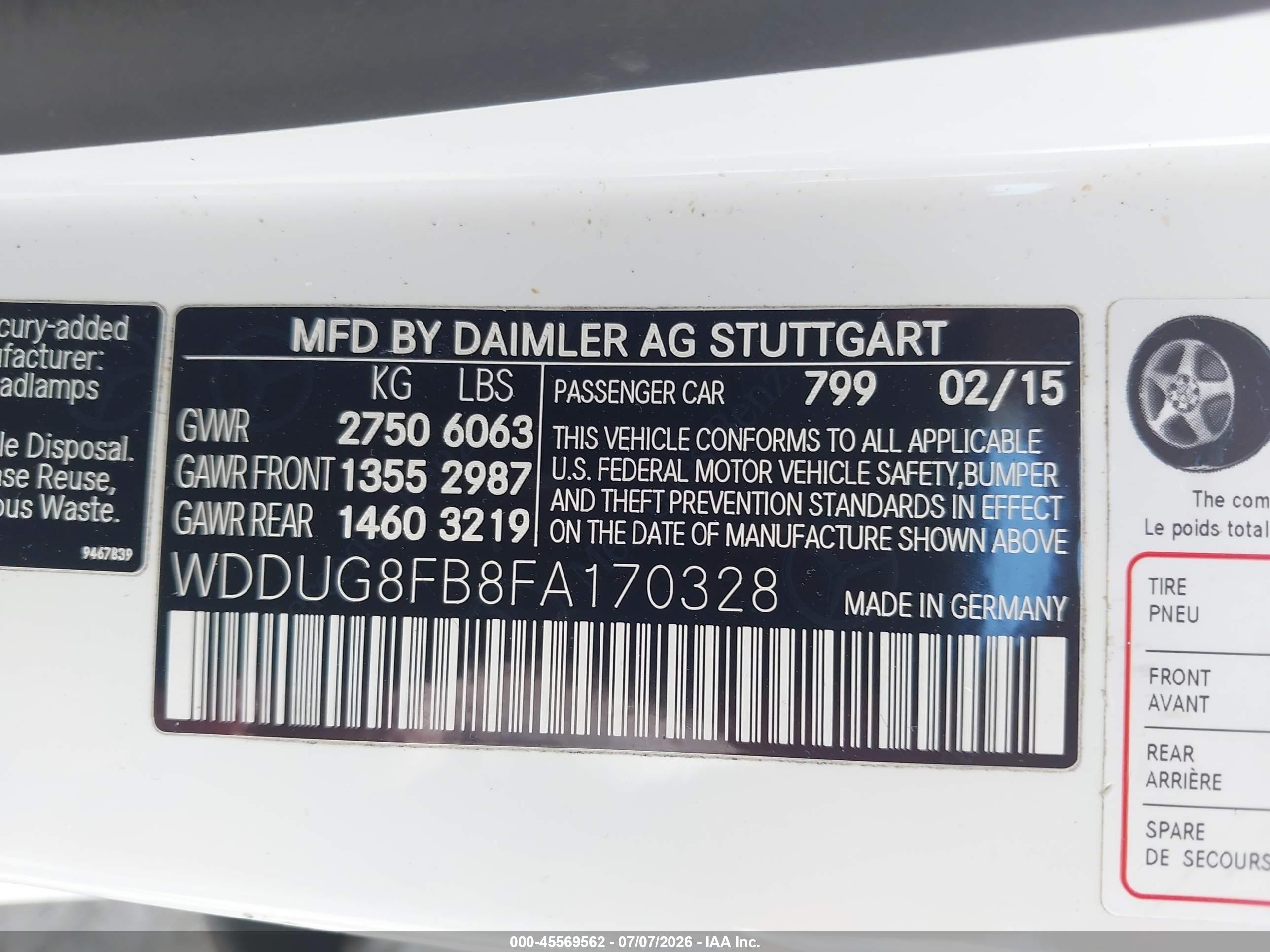 2015 Mercedes-benz S 550 4matic White vin: WDDUG8FB8FA170328