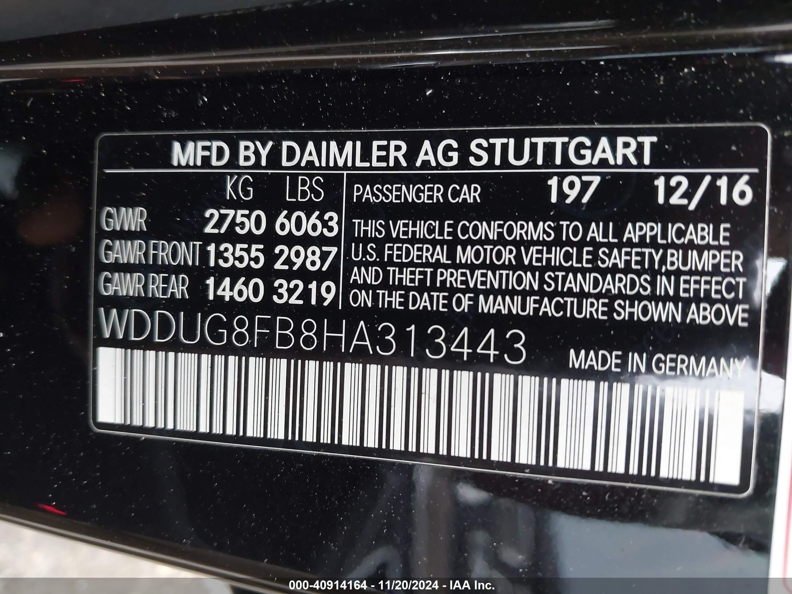 2017 Mercedes-benz S 550 4matic Black vin: WDDUG8FB8HA313443