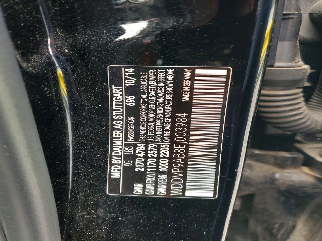 2014 Mercedes-benz B Electric Black vin: WDDVP9AB8EJ003984
