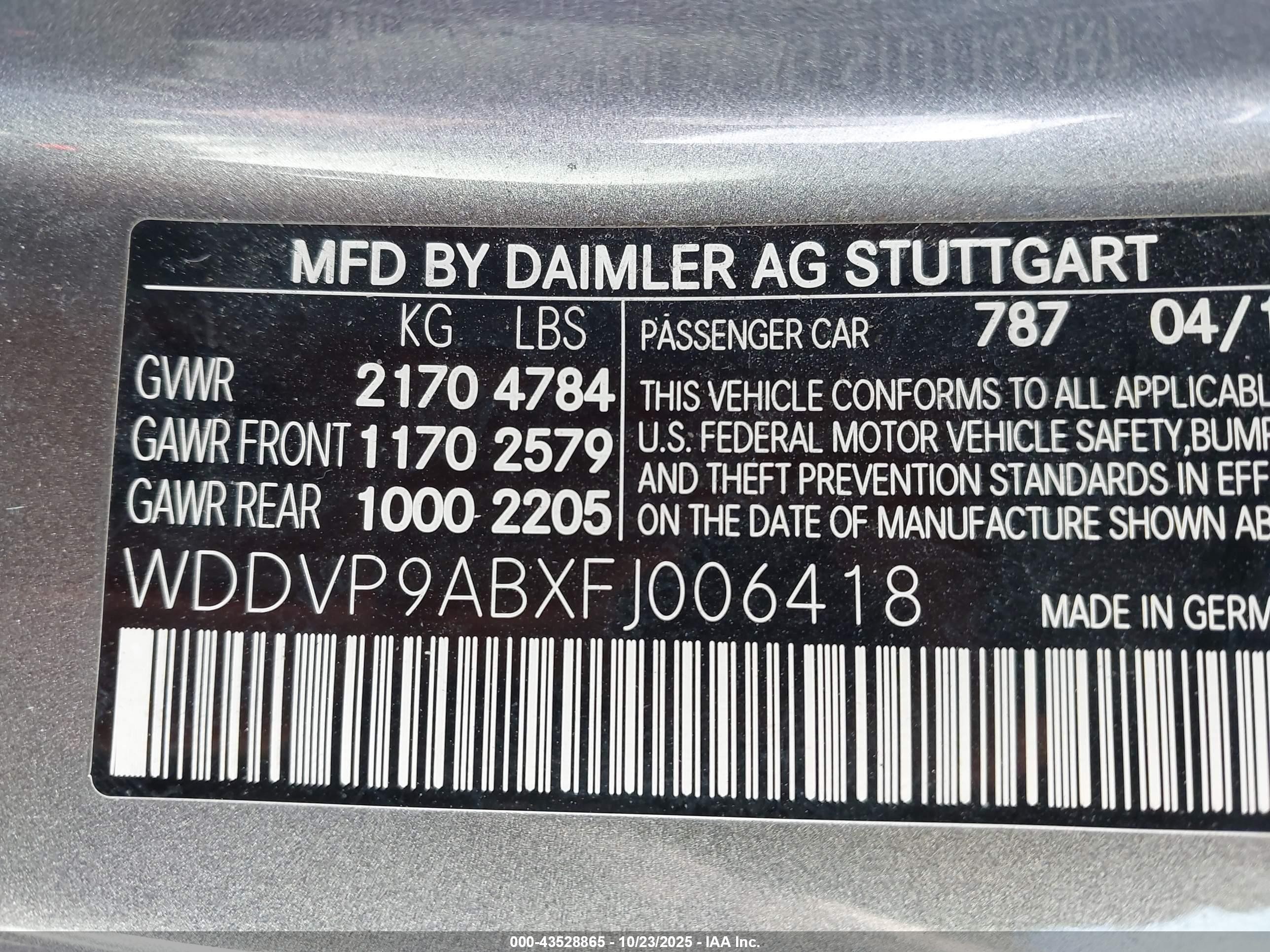 2015 Mercedes-benz B-class Electric Drive   Gray vin: WDDVP9ABXFJ006418