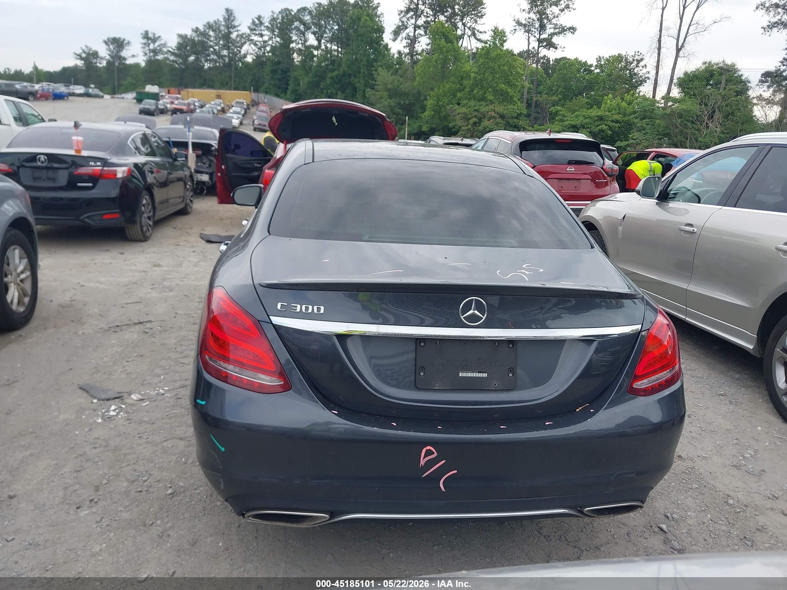 2016 Mercedes-benz C 300 Gray vin: WDDWF4JB3GR136635