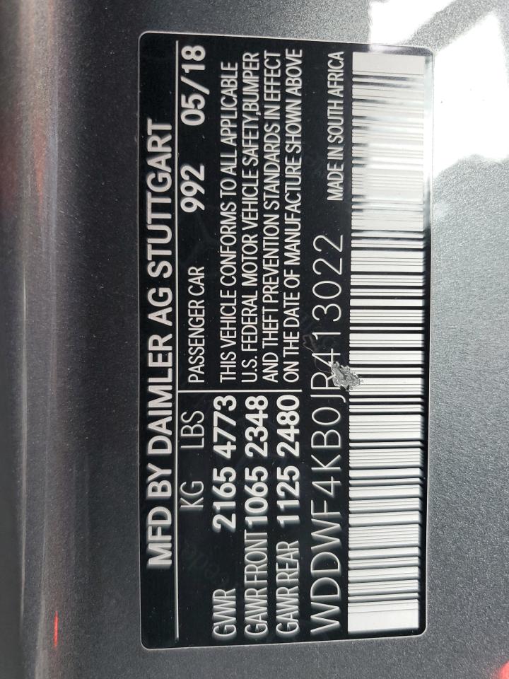 2018 Mercedes-benz C 300 4matic Gray vin: WDDWF4KB0JR413022