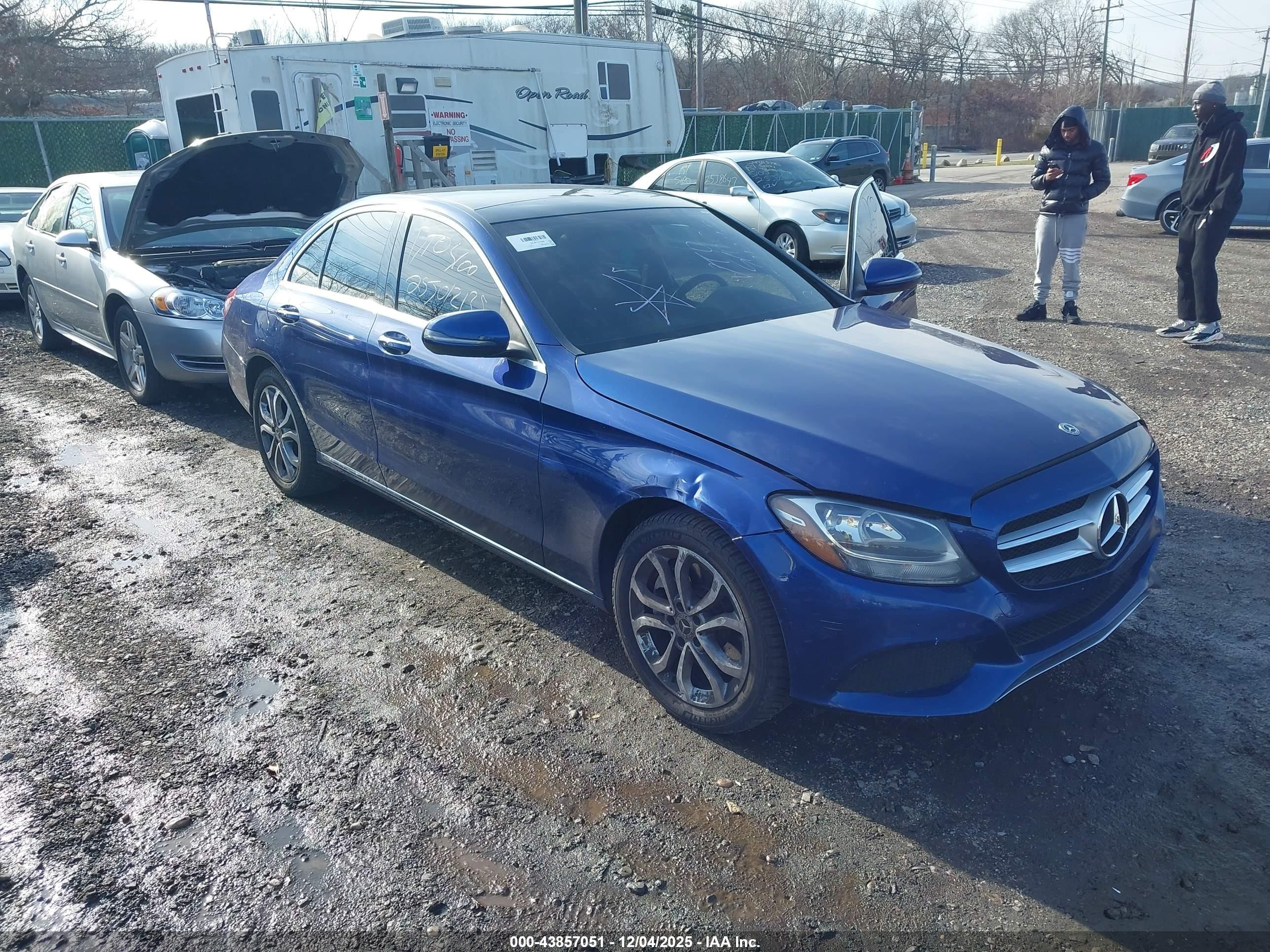 2018 Mercedes-benz C 300 4matic Blue vin: WDDWF4KB3JR377987
