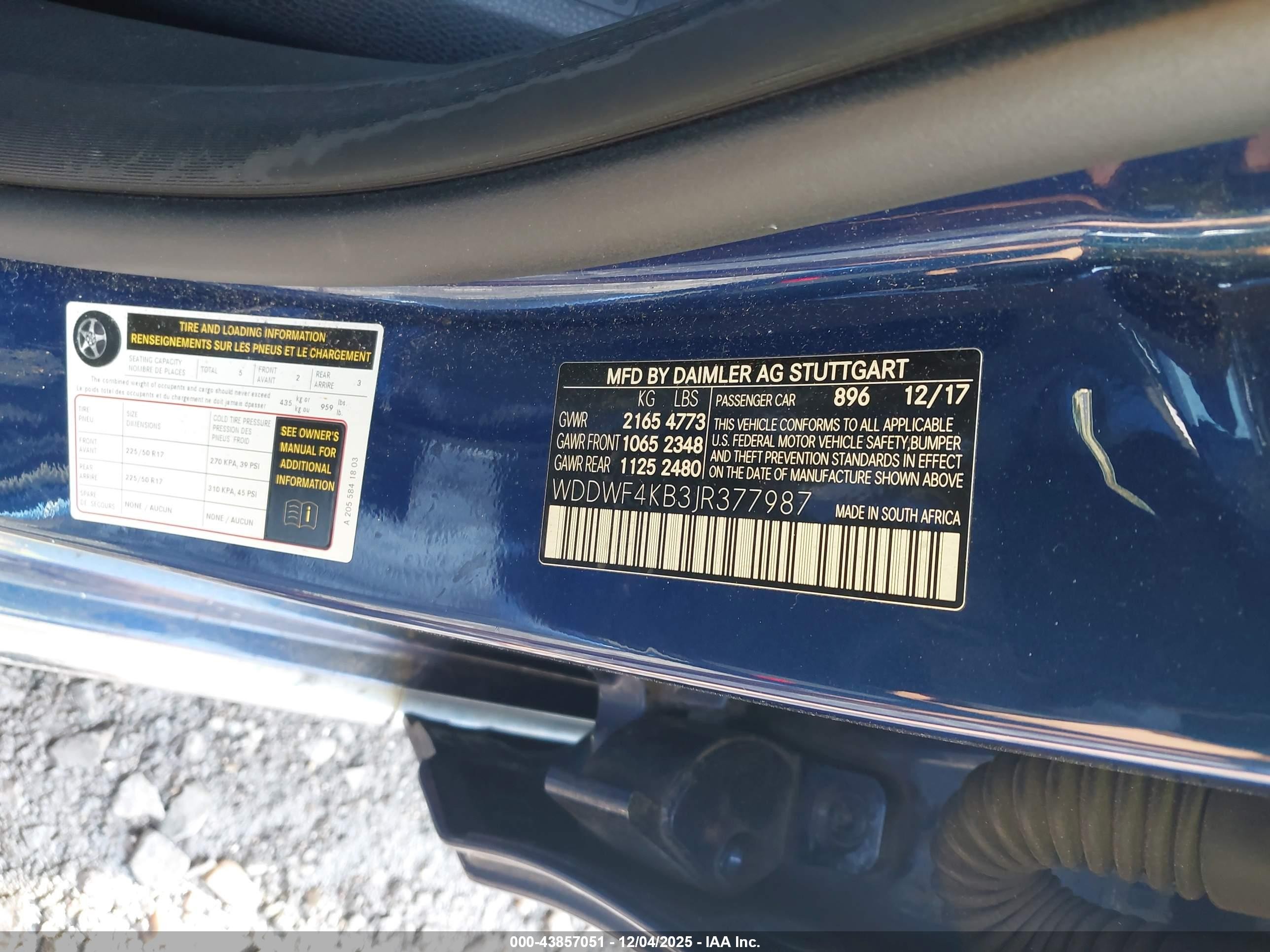 2018 Mercedes-benz C 300 4matic Blue vin: WDDWF4KB3JR377987