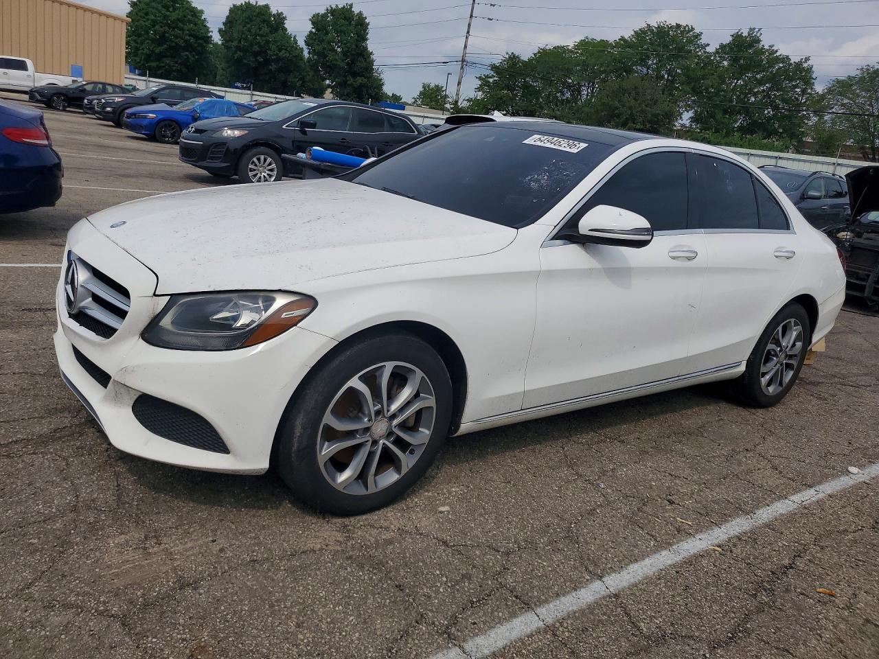 2016 Mercedes-benz C 300 4matic White vin: WDDWF4KB6GR134098