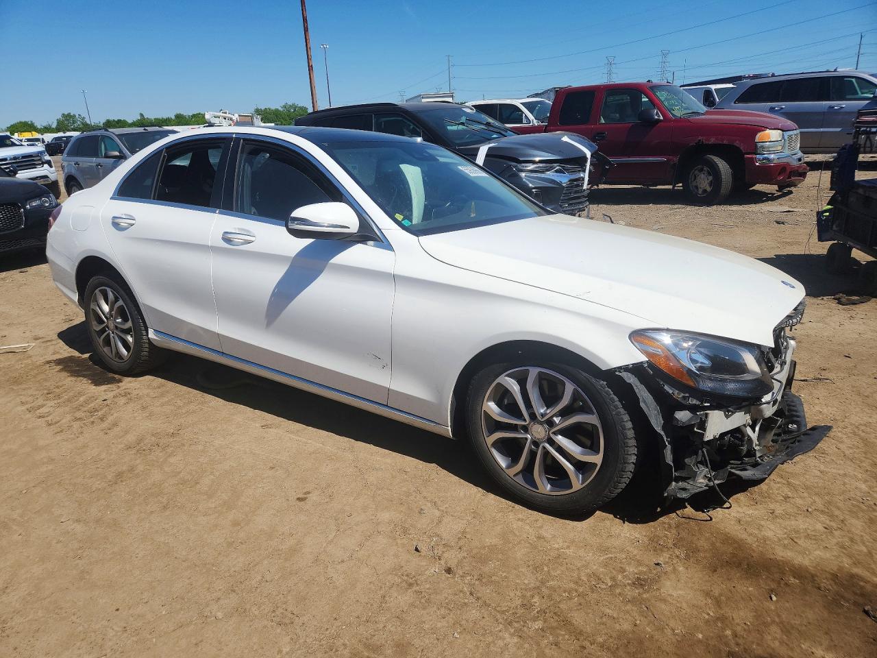 2016 Mercedes-benz C 300 4matic White vin: WDDWF4KB6GR172866