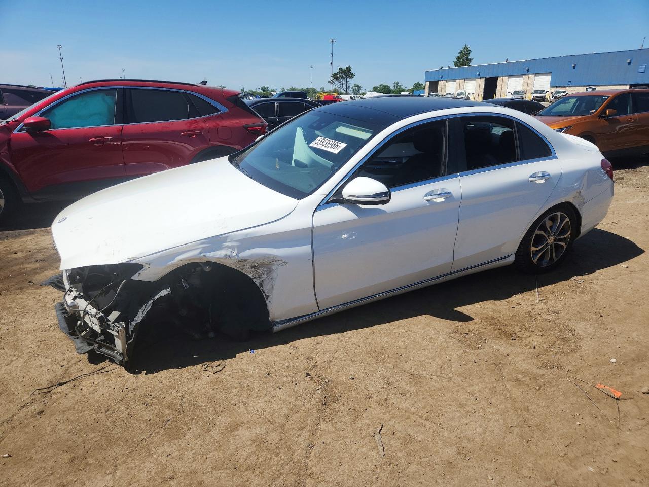 2016 Mercedes-benz C 300 4matic White vin: WDDWF4KB6GR172866