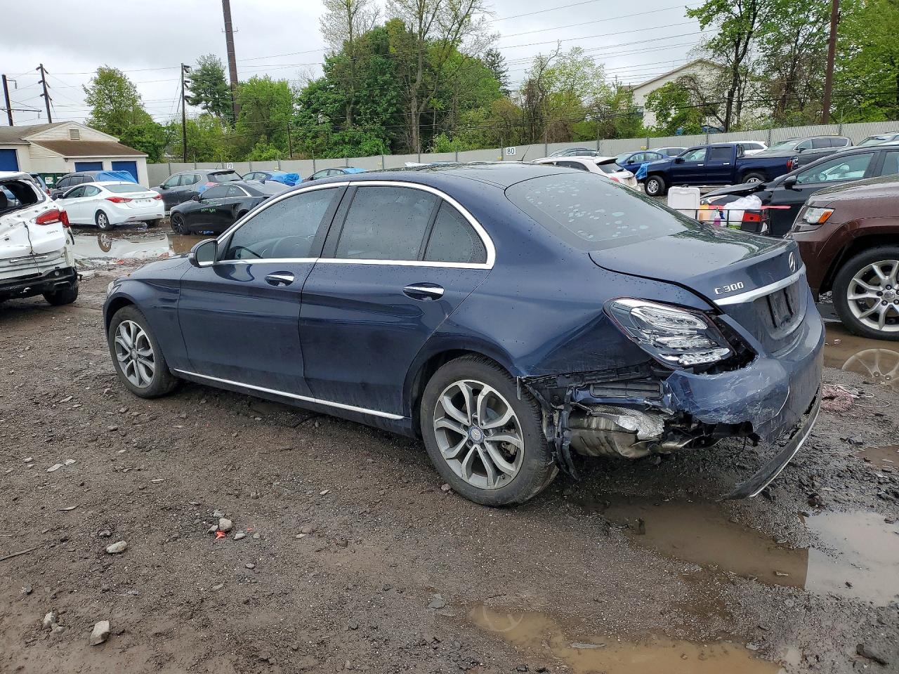 2016 Mercedes-benz C 300 4matic Blue vin: WDDWF4KB8GR171802