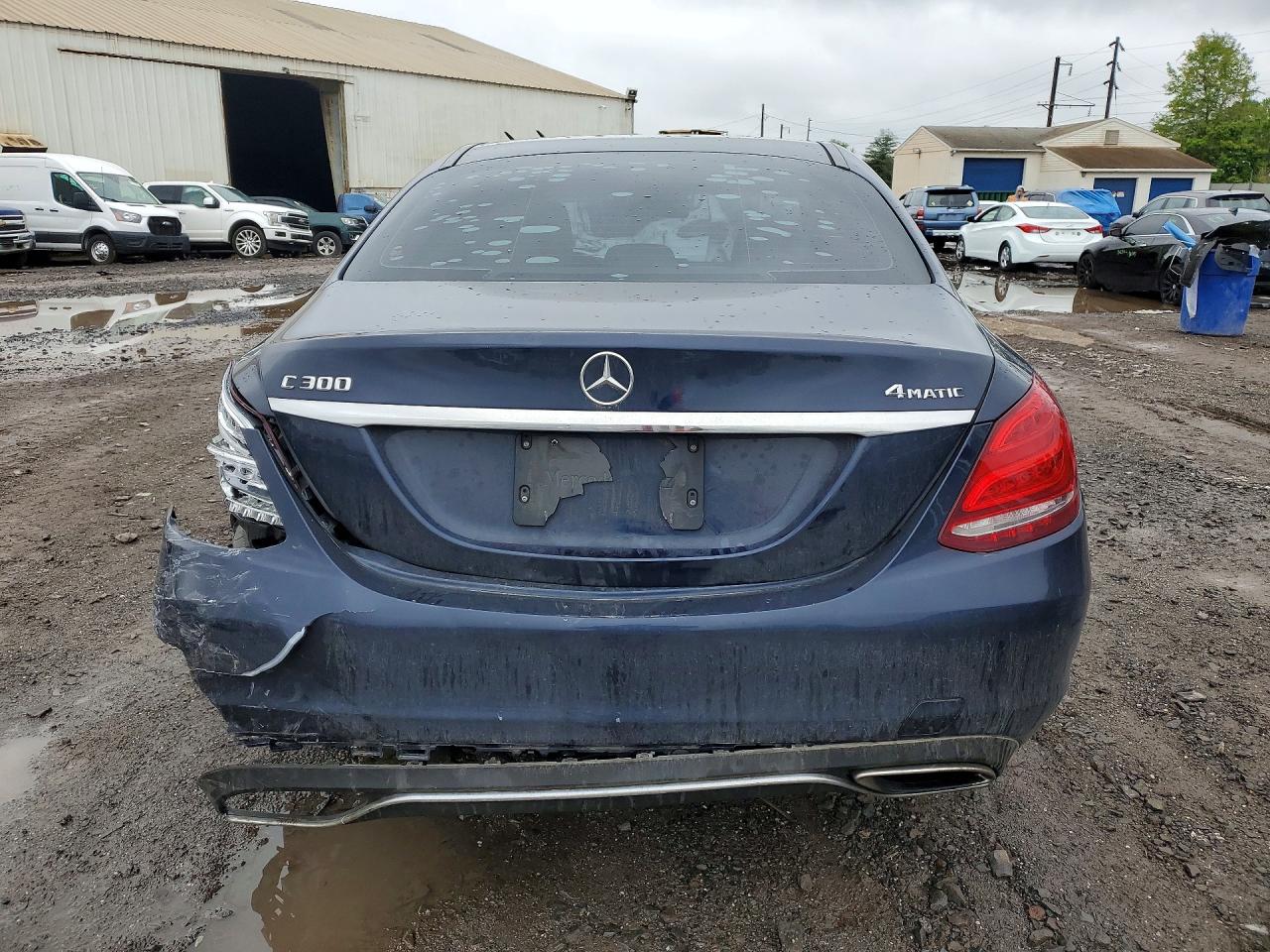 2016 Mercedes-benz C 300 4matic Blue vin: WDDWF4KB8GR171802