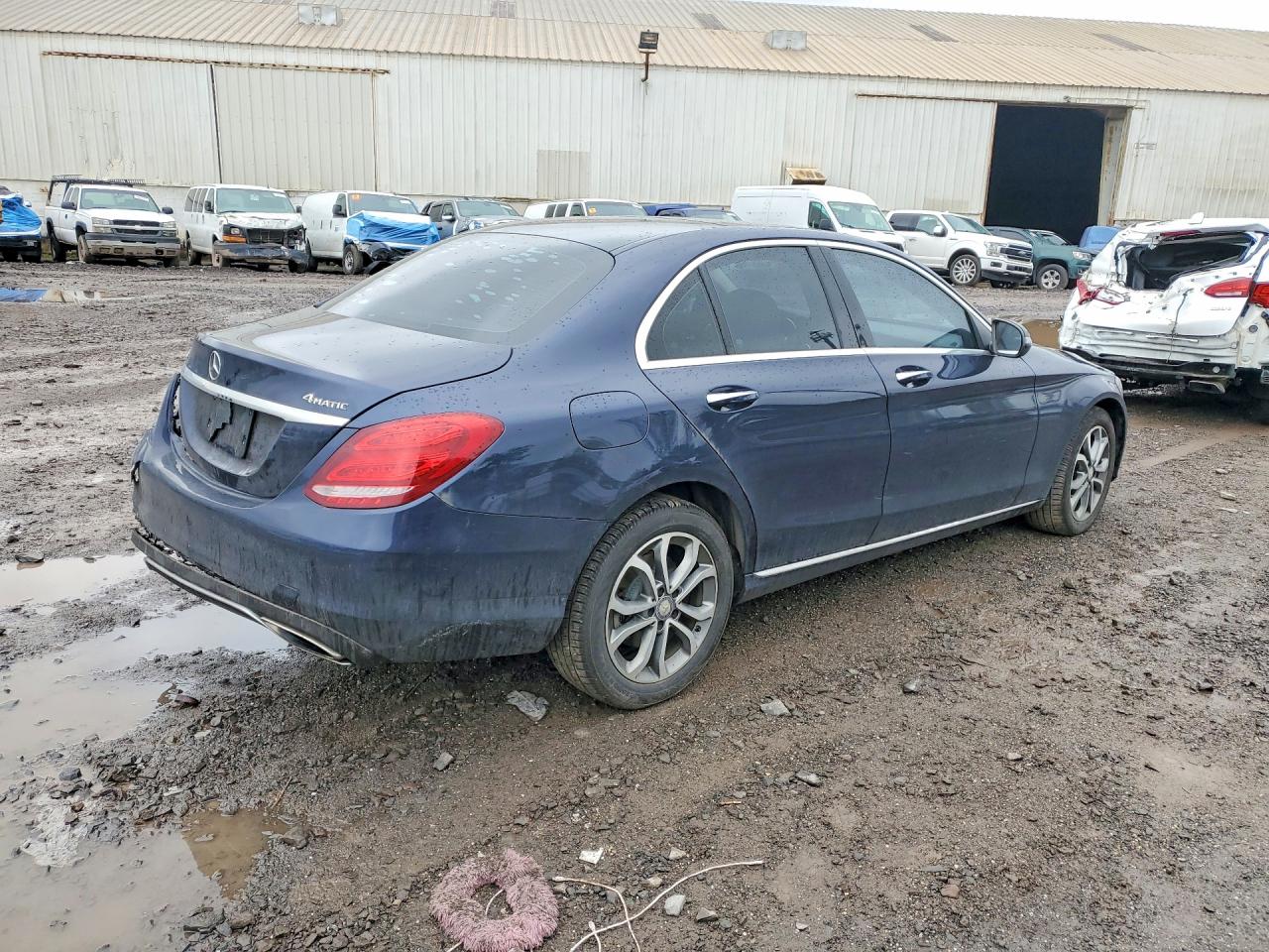 2016 Mercedes-benz C 300 4matic Blue vin: WDDWF4KB8GR171802