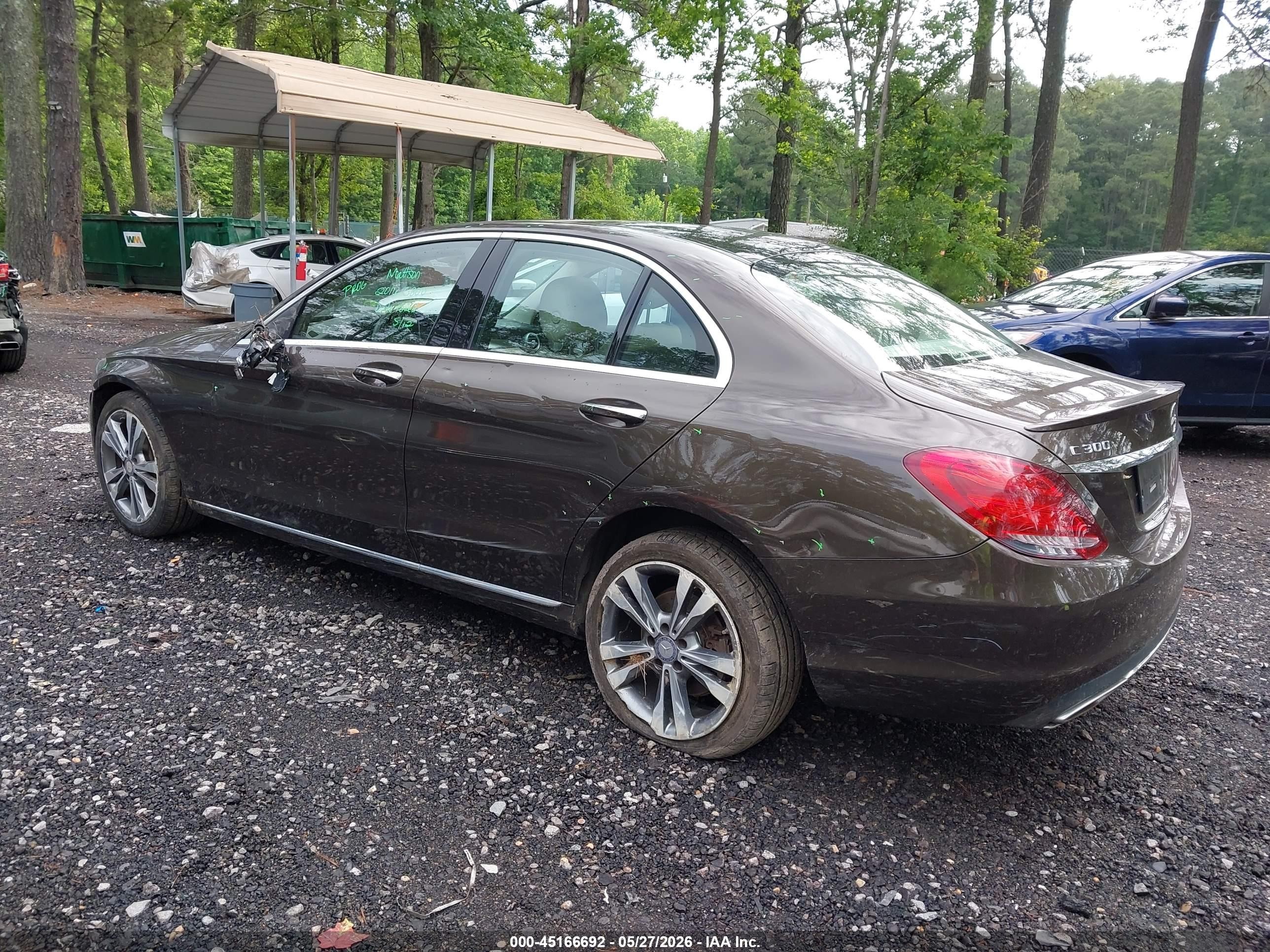 2016 Mercedes-benz C-class C 300 Brown vin: WDDWF4KBXGR140177