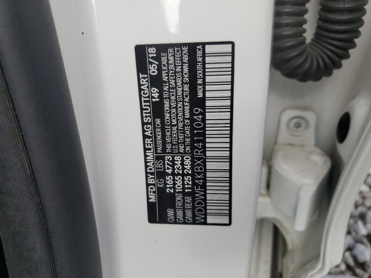 2018 Mercedes-benz C 300 4matic White vin: WDDWF4KBXJR411049