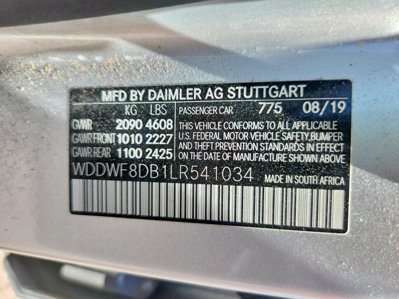 2020 Mercedes-benz C 300 Silver vin: WDDWF8DB1LR541034