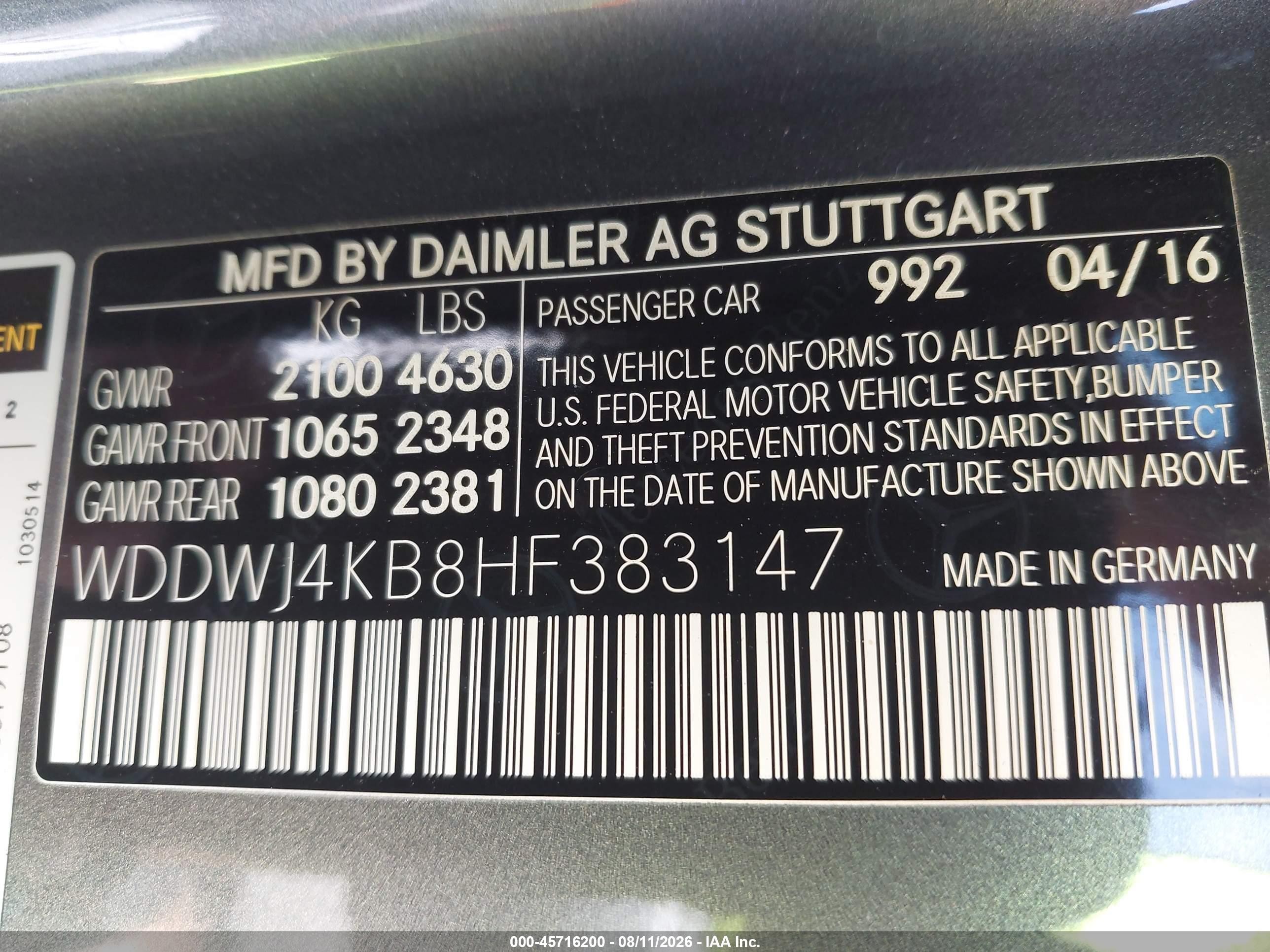 2017 Mercedes-benz C 300 4matic Gray vin: WDDWJ4KB8HF383147