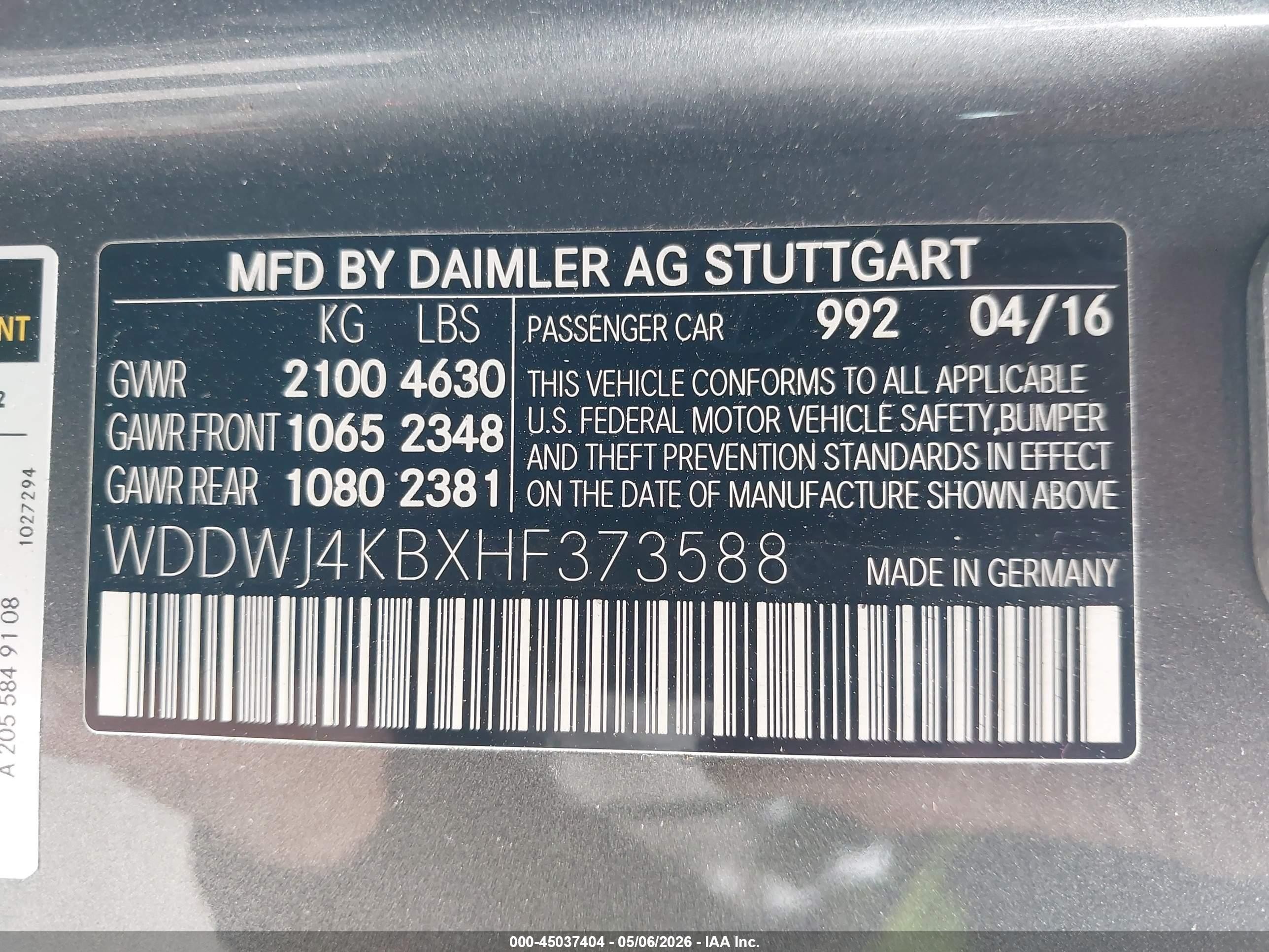 2017 Mercedes-benz C 300 4matic Серый vin: WDDWJ4KBXHF373588