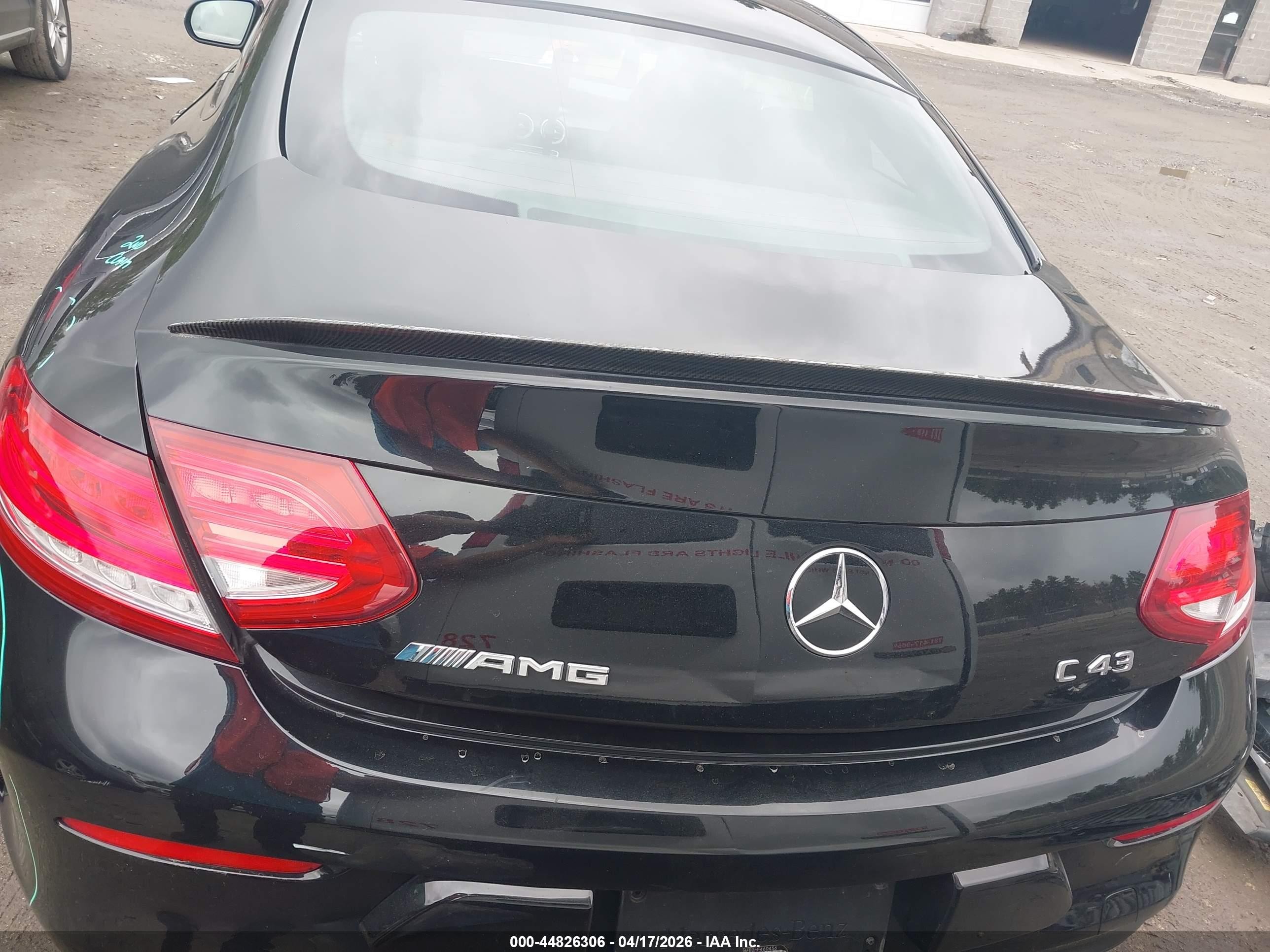 2017 Mercedes-benz Amg C 43 4matic Black vin: WDDWJ6EB2HF460456