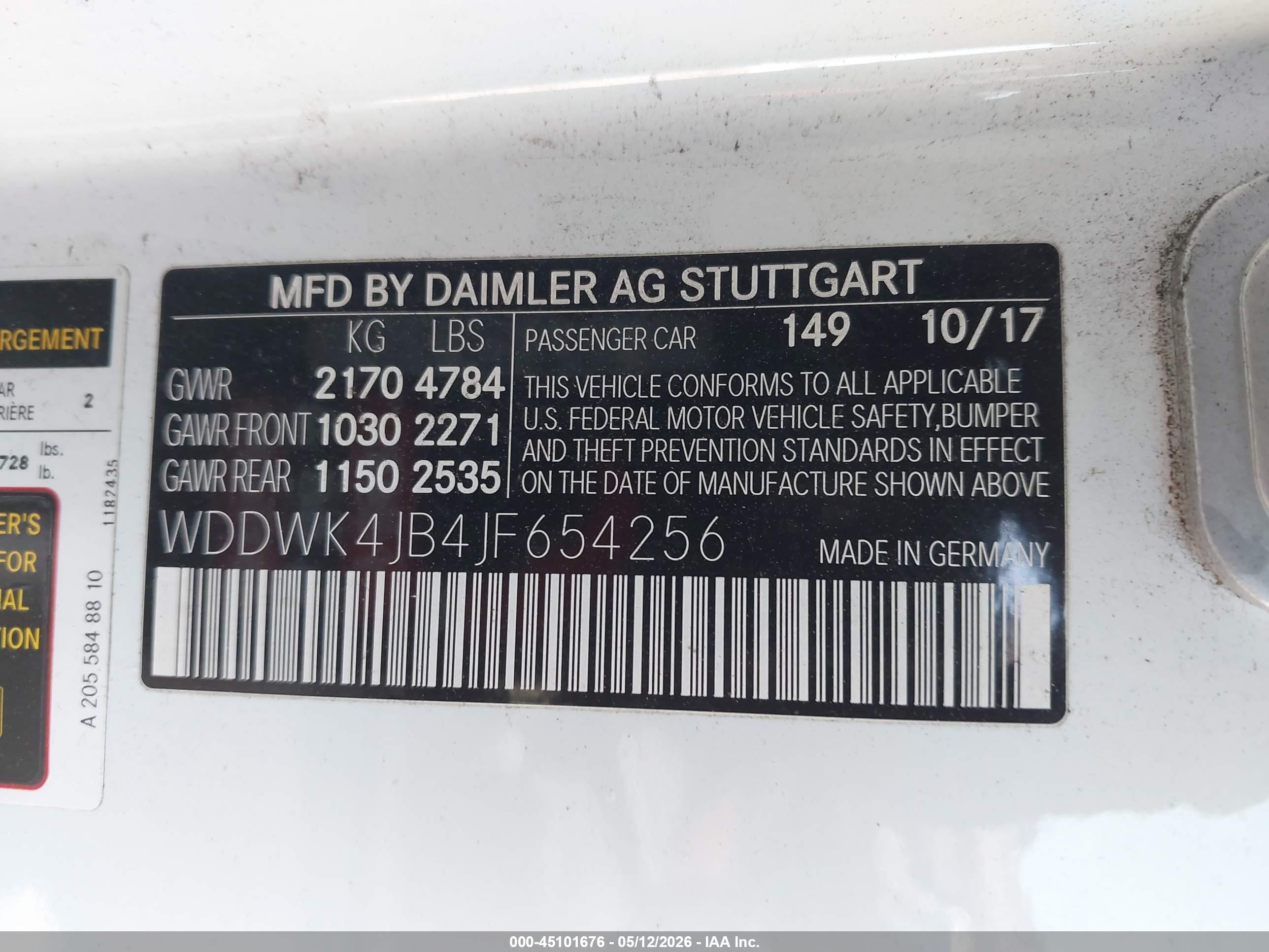 2018 Mercedes-benz C 300 White vin: WDDWK4JB4JF654256
