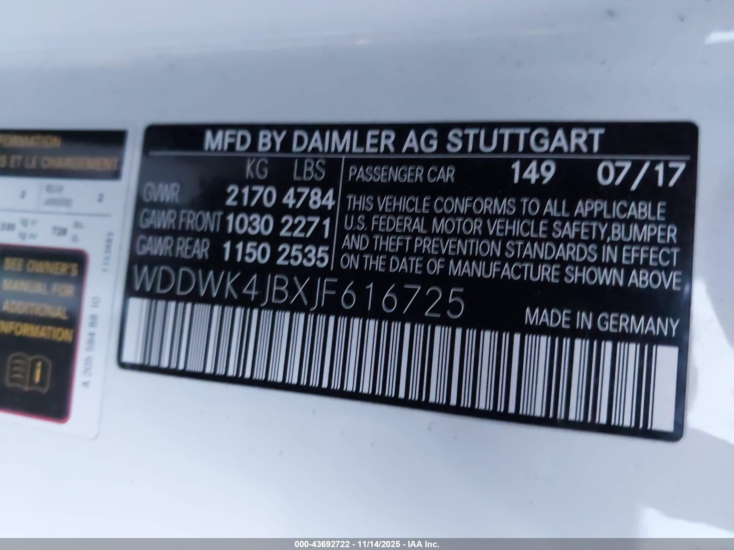 2018 Mercedes-benz C 300   White vin: WDDWK4JBXJF616725