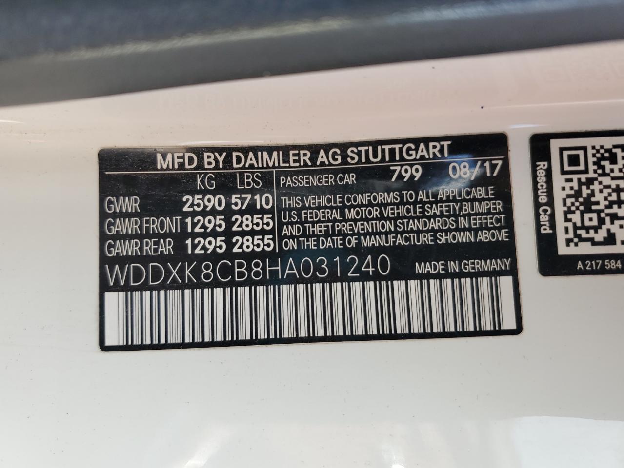 2017 Mercedes-benz S 550 White vin: WDDXK8CB8HA031240