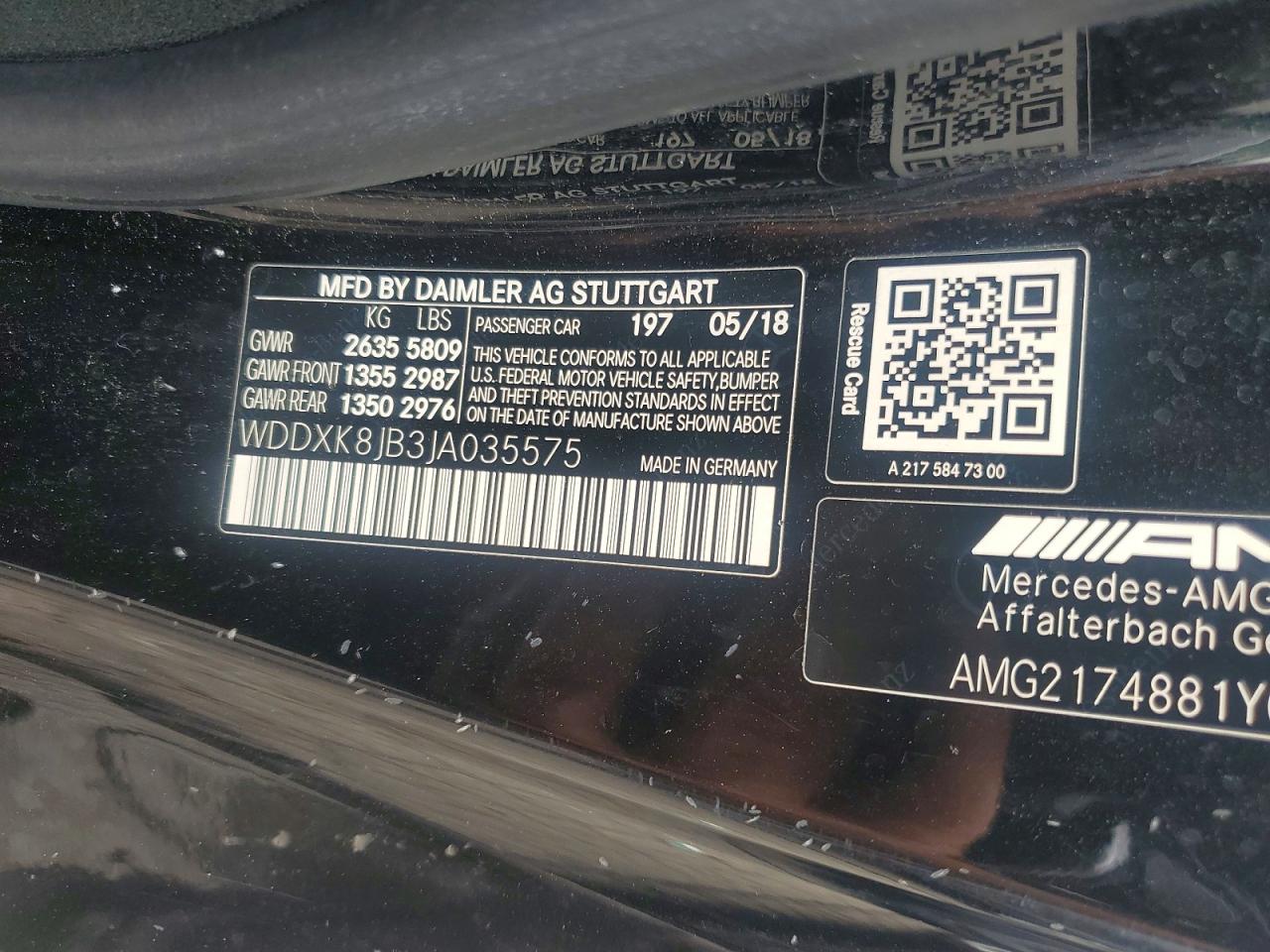 2018 Mercedes-benz S 63 Amg 4matic Black vin: WDDXK8JB3JA035575