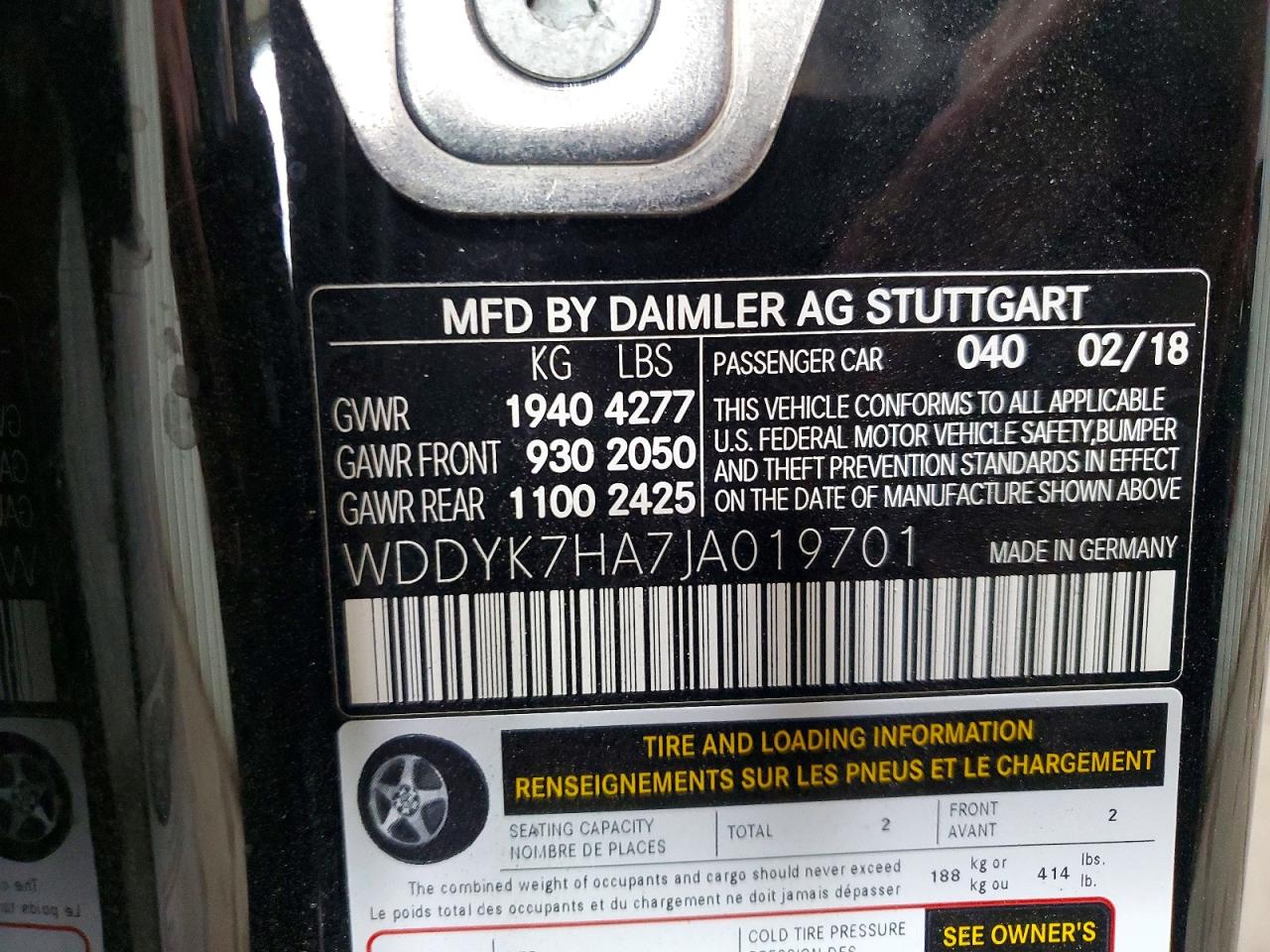 2018 Mercedes-benz Amg Gt Black vin: WDDYK7HA7JA019701