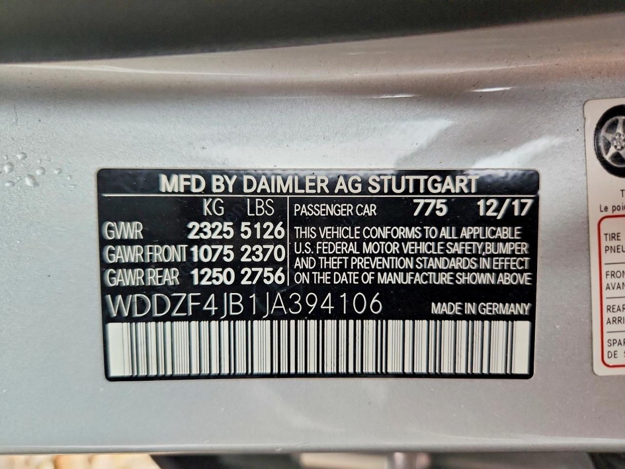 2018 Mercedes-benz E 300 Silver vin: WDDZF4JB1JA394106