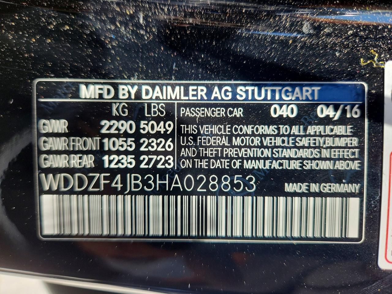 2017 Mercedes-benz E 300 Черный vin: WDDZF4JB3HA028853