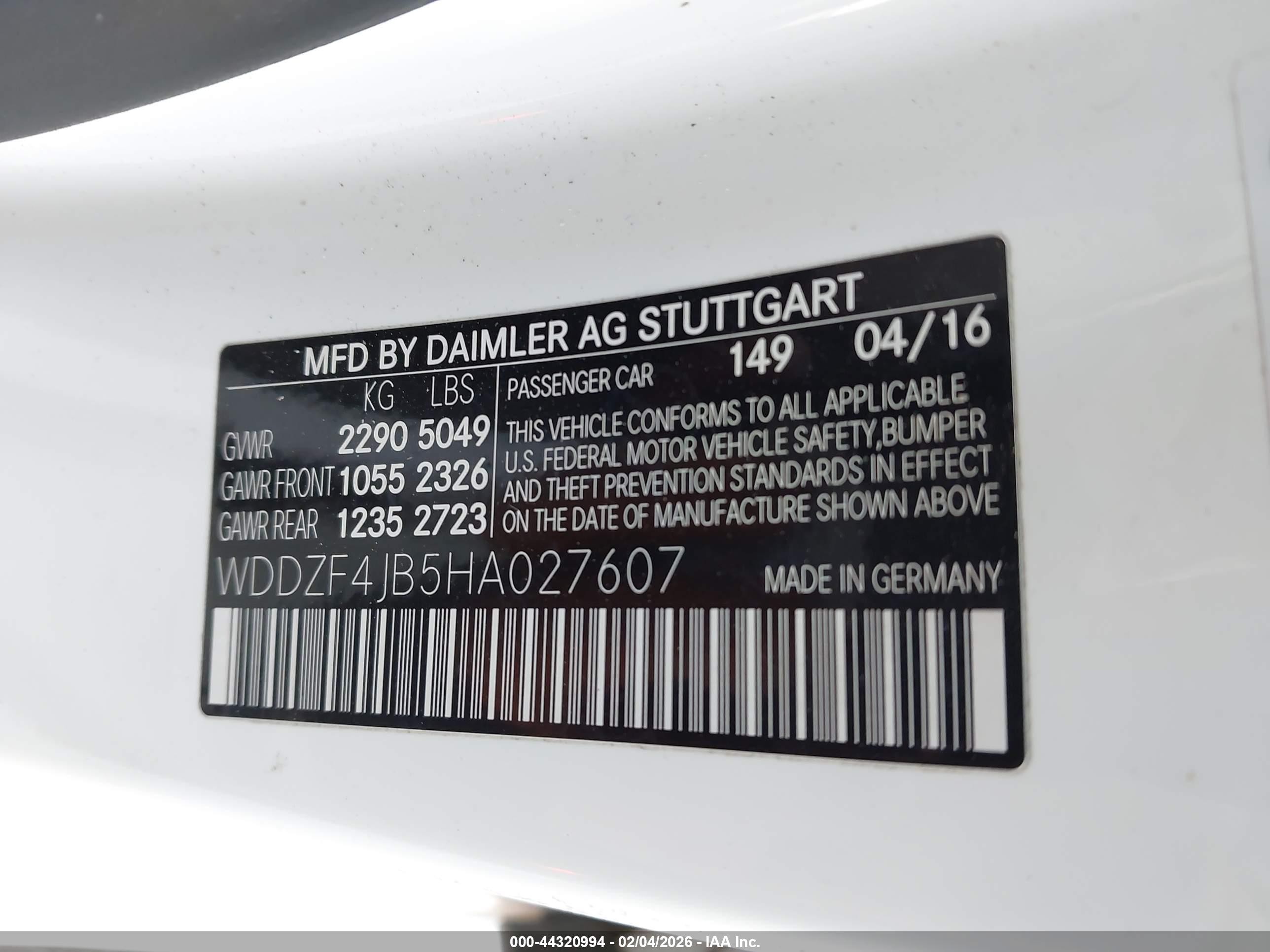 2017 Mercedes-benz E 300   White vin: WDDZF4JB5HA027607