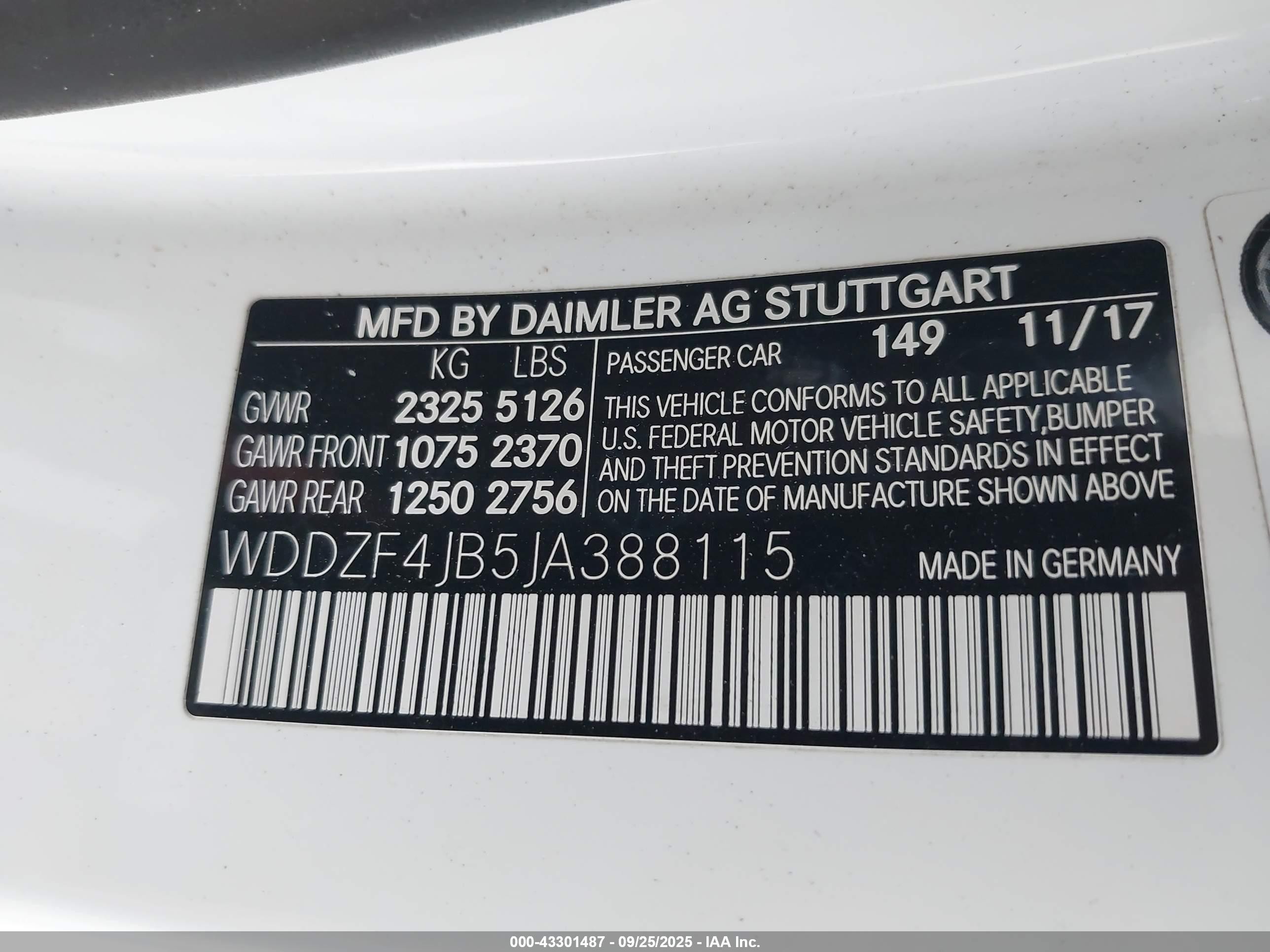 2018 Mercedes-benz E 300   White vin: WDDZF4JB5JA388115