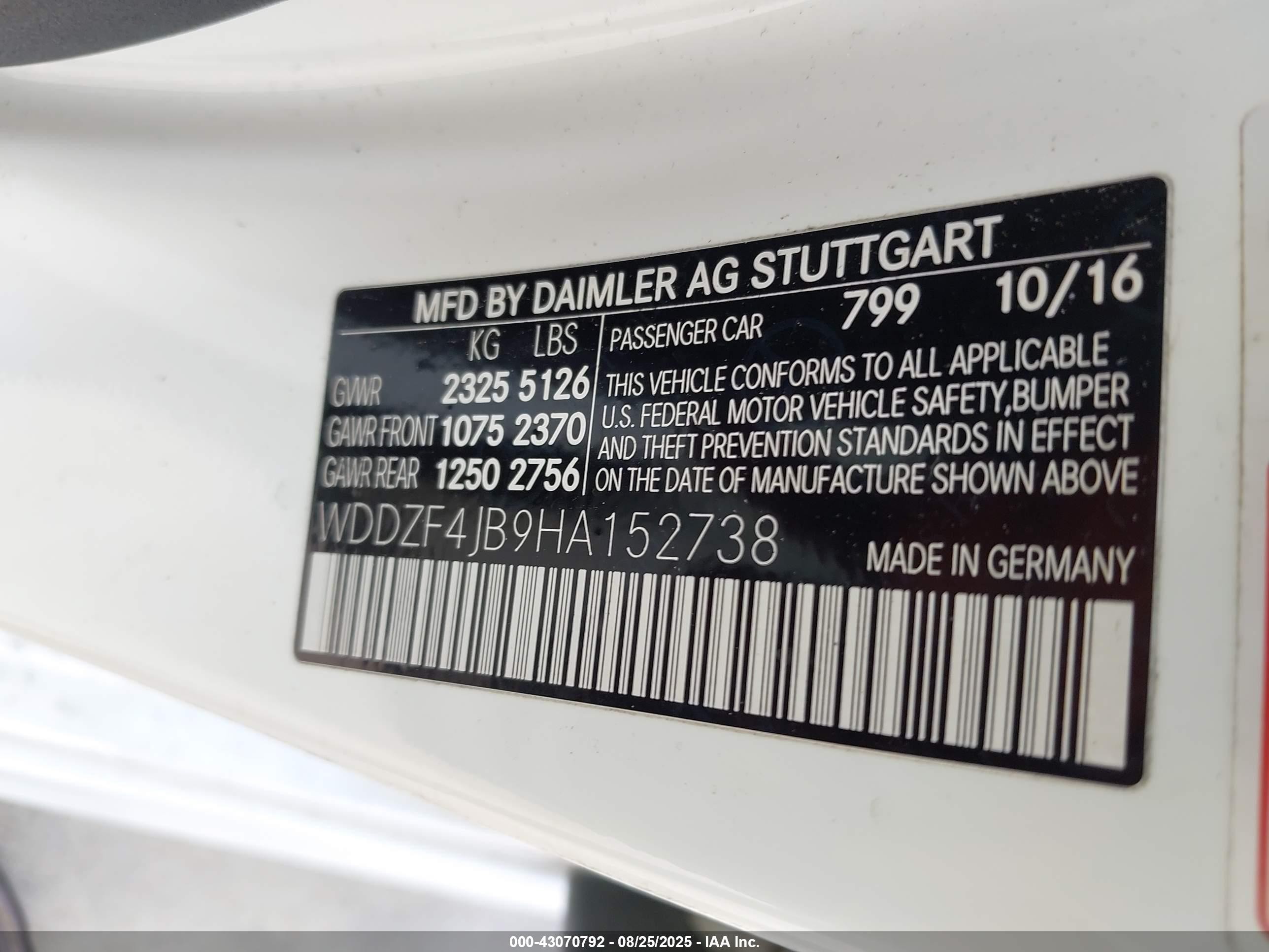 2017 Mercedes-benz E 300   Белый vin: WDDZF4JB9HA152738