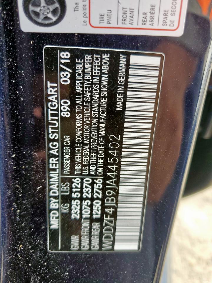 2018 Mercedes-benz E 300 Blue vin: WDDZF4JB9JA445402