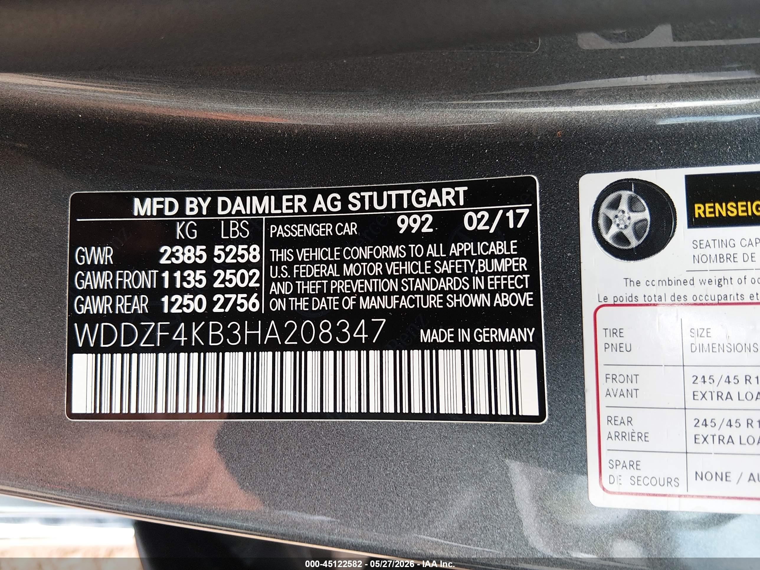 2017 Mercedes-benz E 300 4matic Gray vin: WDDZF4KB3HA208347
