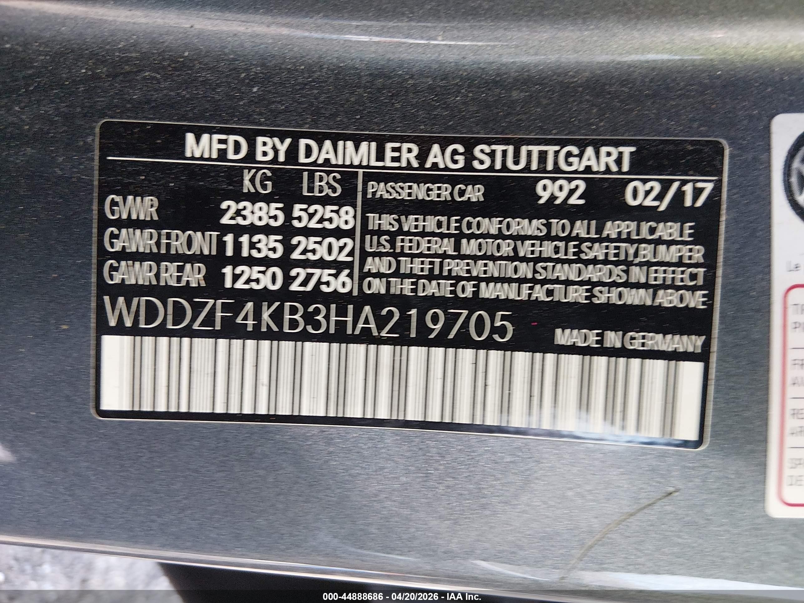 2017 Mercedes-benz E 300 4matic Серый vin: WDDZF4KB3HA219705