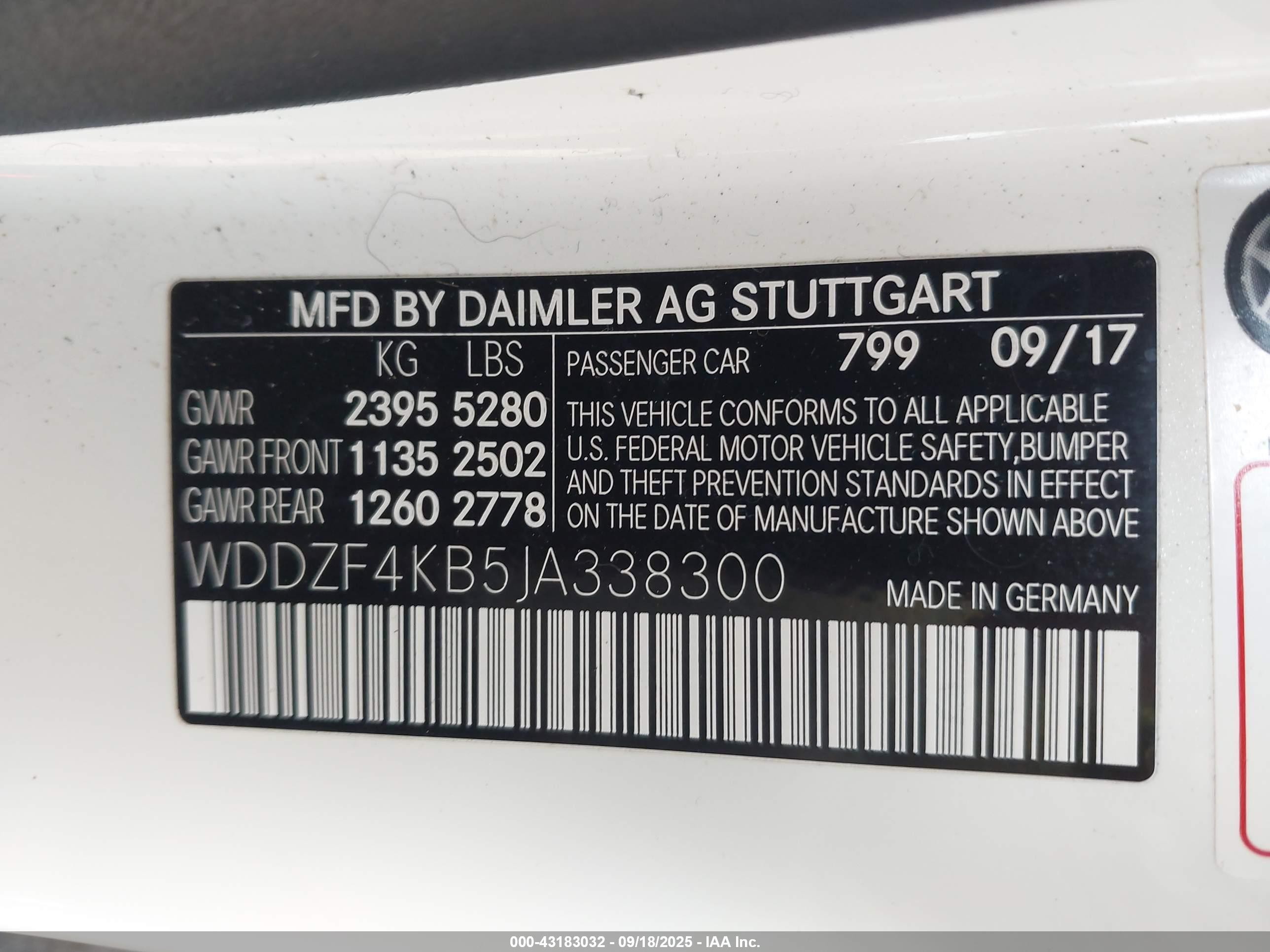 2018 Mercedes-benz E 300 4matic Белый vin: WDDZF4KB5JA338300