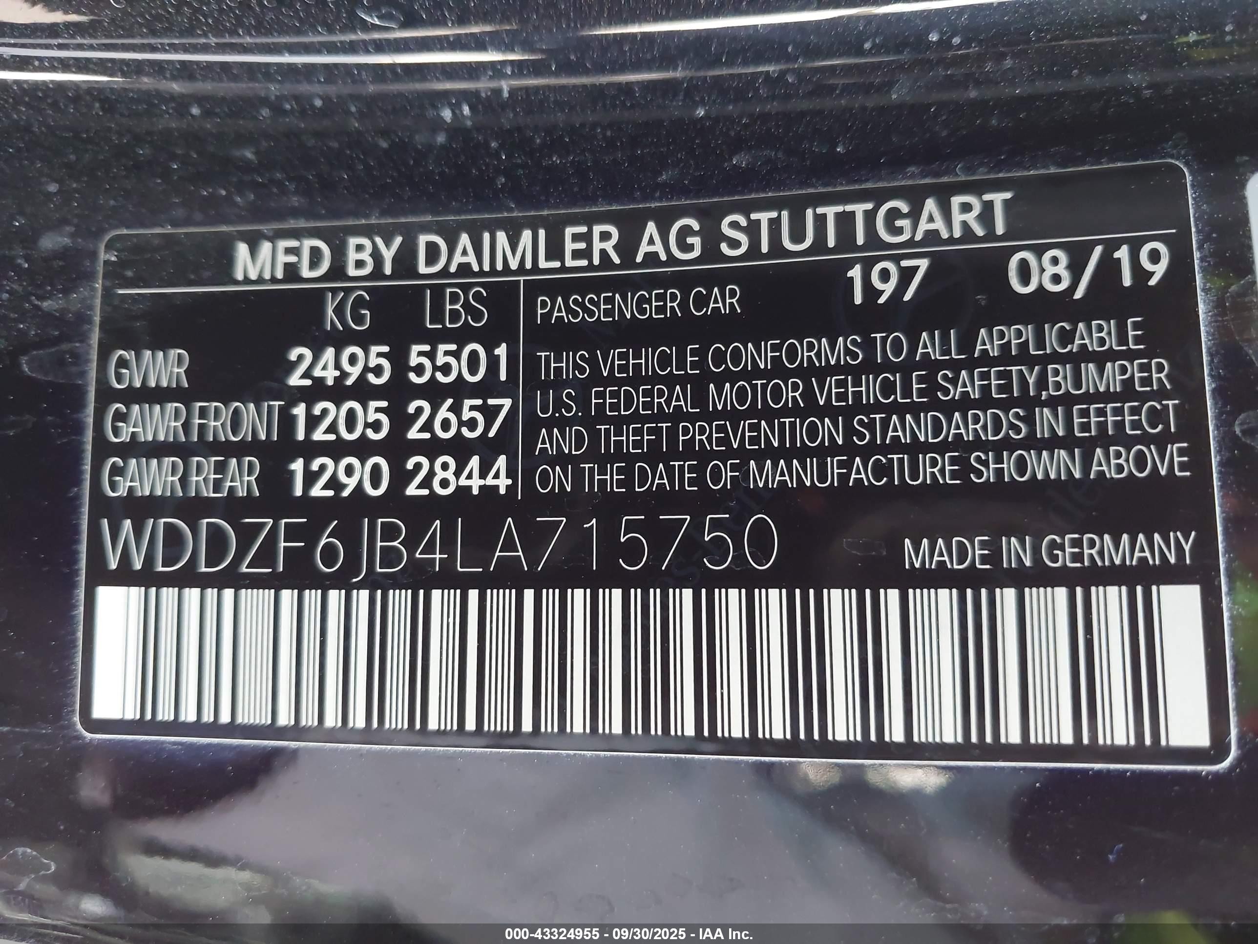 2020 Mercedes-benz E 450 4matic Черный vin: WDDZF6JB4LA715750