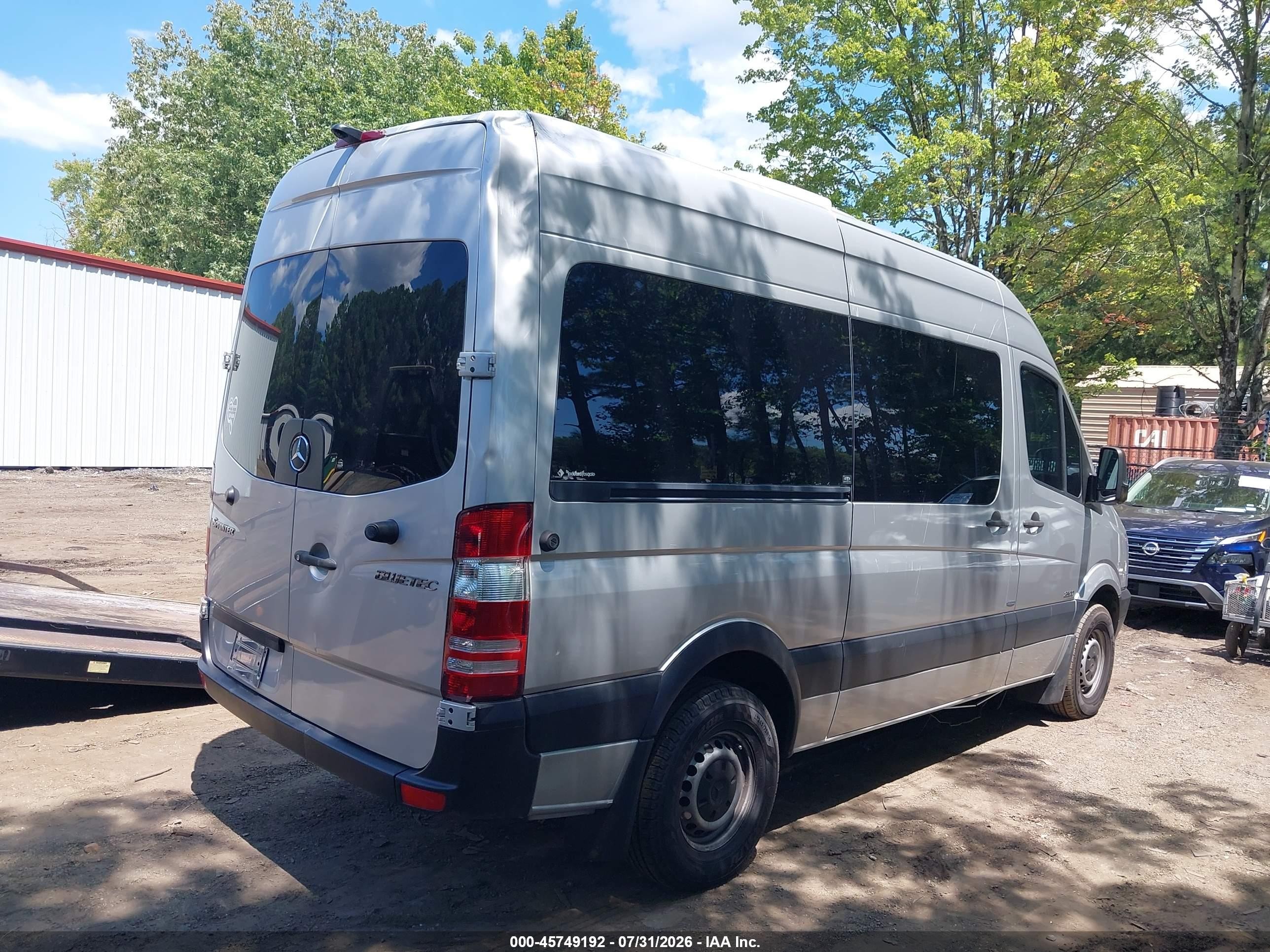 2013 Mercedes-benz Sprinter 2500 Normal Roof Silver vin: WDZPE7CC8D5745005